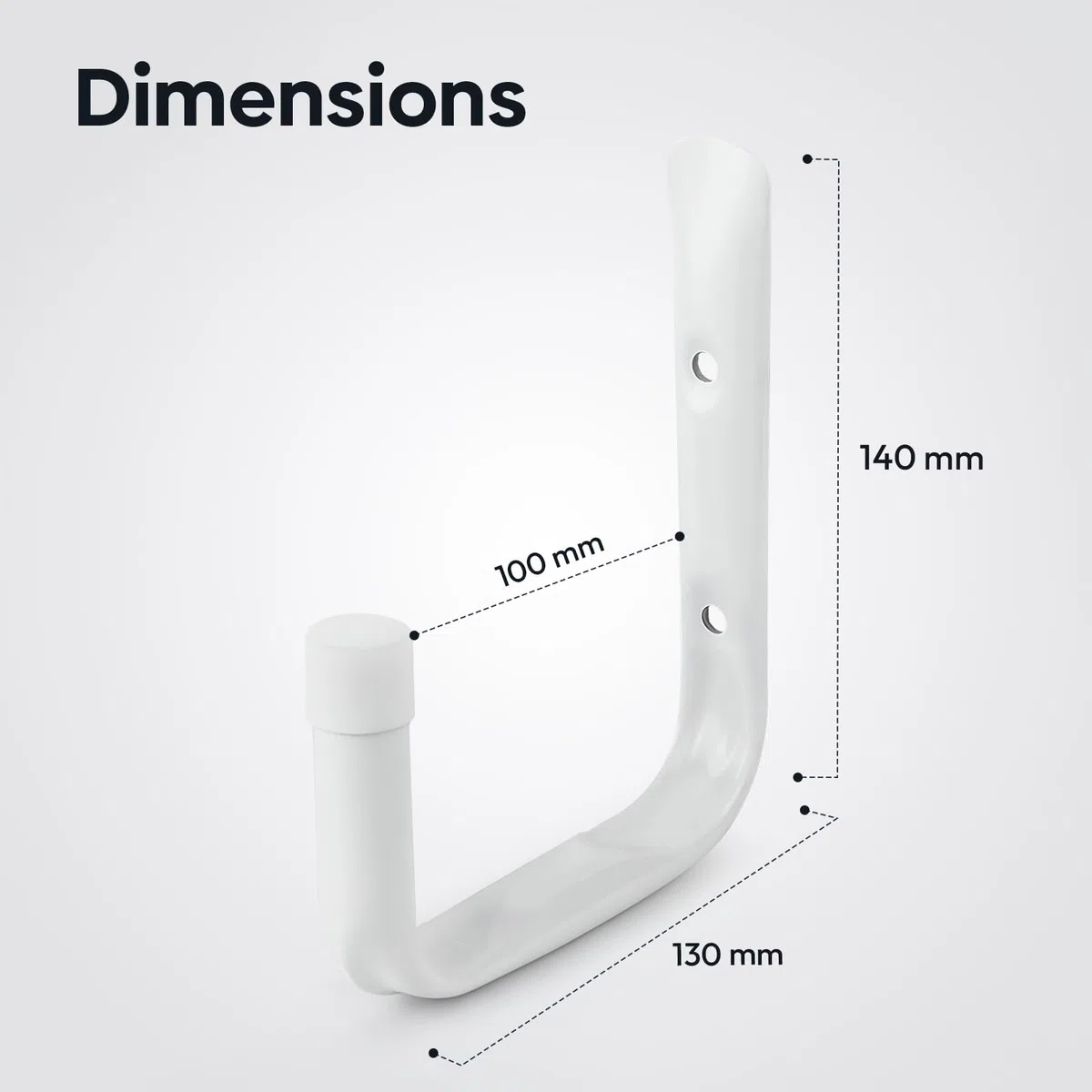 Confezione da 6 ganci Jumbo per garage | 140 x 130 mm grandi ganci per appendere | ganci in metallo bianco per scaletta organizer capannone, garage ripostiglio, attrezzi da giardino, biciclette, scale