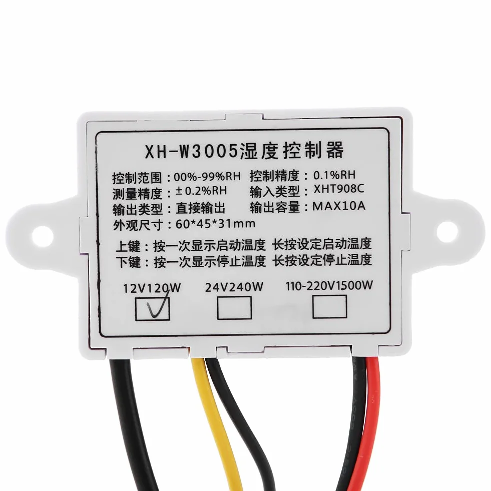XH-W3005 Regolatore di Umidità Digitale Sensore di Umidità Ad Alta Precisione Igrometro 12V/24V/220V(12V)