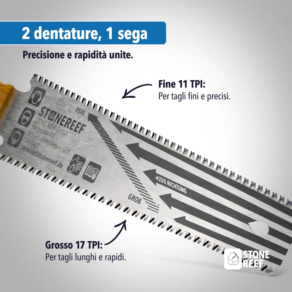 Sega giapponese Ryoba [300 mm] – Sega da traino con precisione – Sega a mano giapponese per legno, plastica e modellismo, sega a tasselli professionale per lavori in legno