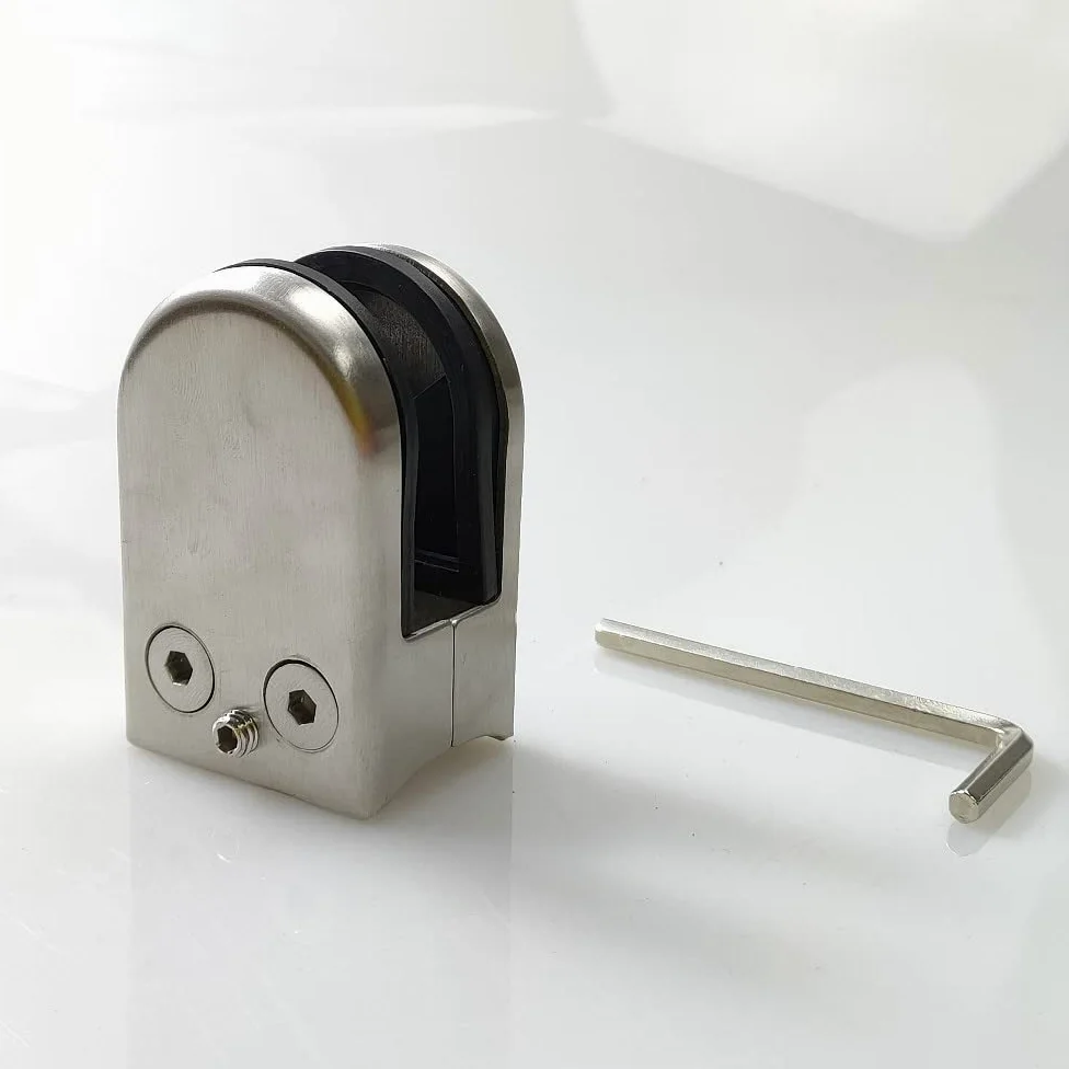 Morsetto per Vetro in Acciaio Inox 304 - Supporto a Pressione Senza Fori con Design a Bocca di Pesce per Ringhiere Scale, Fissaggio Invisibile per Pannelli Vetro (8 Pezzi) 8-10 mm