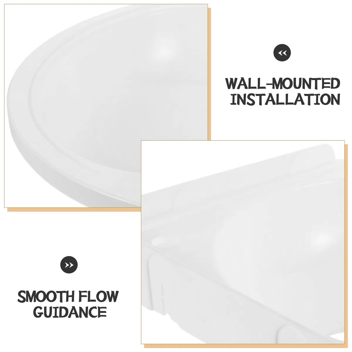 Lavandino Angolare in Plastica Bianca per Bagno Moderno con Design Triangolare Salvaspazio, Lavabo Angolare da Muro Leggero per Bagni Compatti