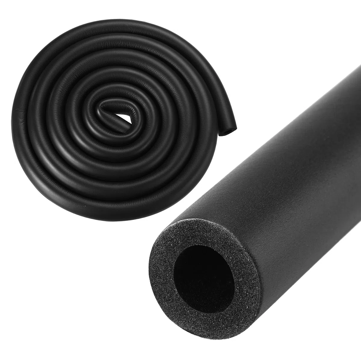 M METERXITY Tubo di Isolamento in Schiuma Tubi, 13mm 1/2" ID 23mm OD 2m Lunghezza, Tubo Schiuma Flessibile Morbido Isolamento per Supporto Maniglia/Supporto Chitarra/Portapacchi Tetto [Nero]