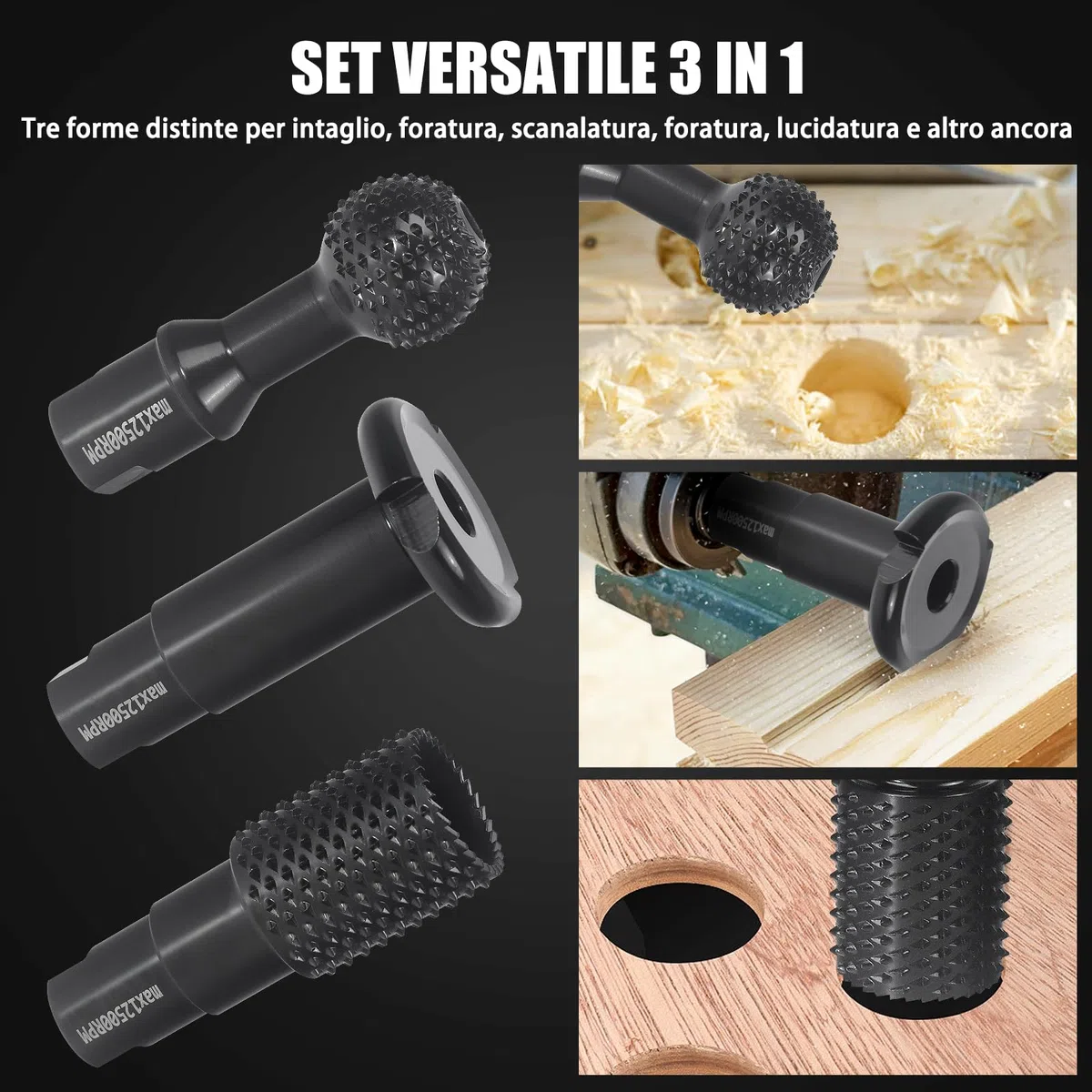 Frese per Legno - Set Scalpelli e Dischi per Smerigliatrice, Disco Smerigliatrice Legno per Intaglio e Lavorazione, Accessori per Intaglio Legno e Scultura