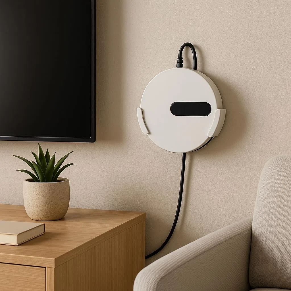 Supporto Murale Iliadbox Bianco con Gestione Cavi | Fissaggio Adesivo o Viti | Ventilazione Ottimizzata