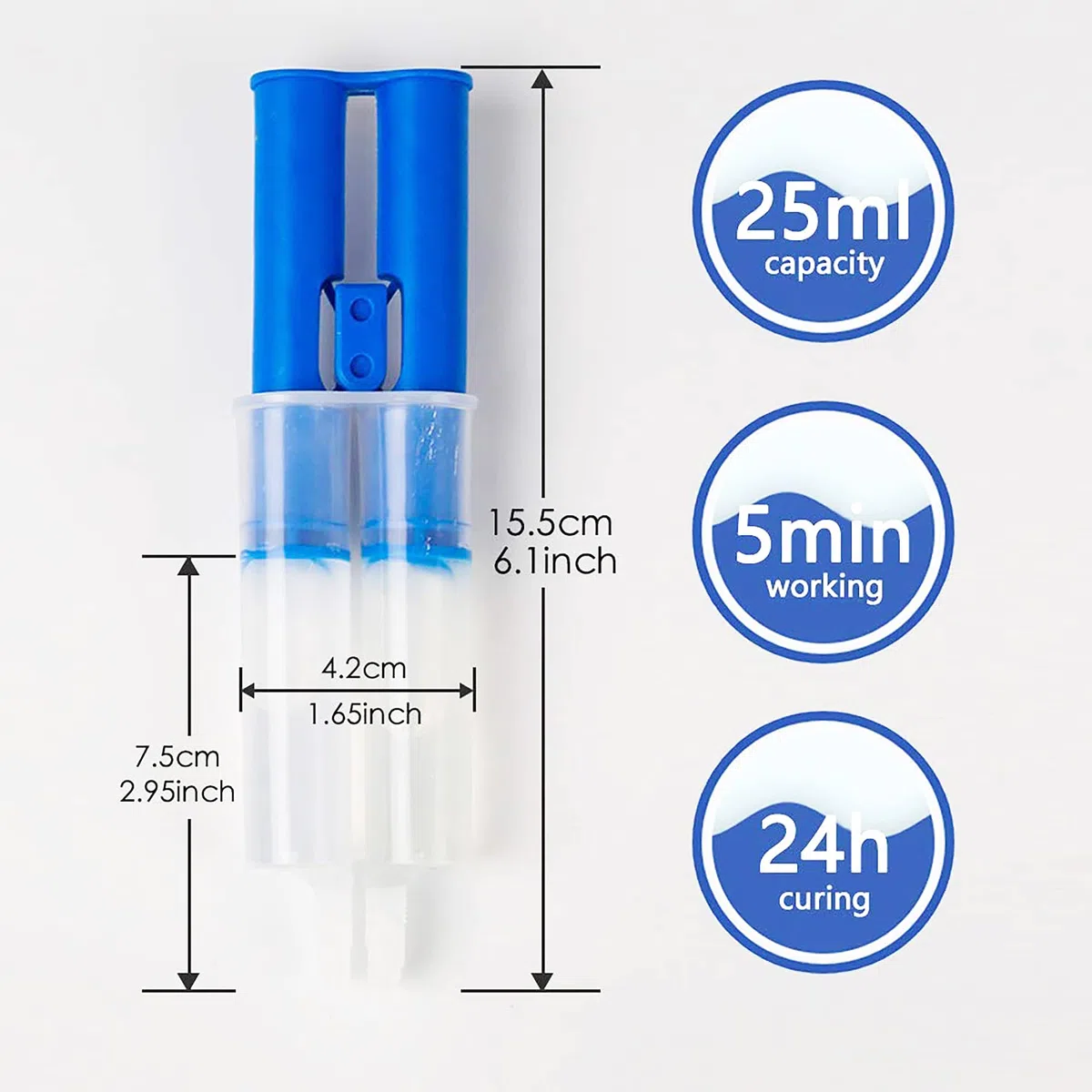 XUDOAI, Resina Epossidica, Adesivo per Iniezione Trasparente, Riparazione legno, Plastica, Vetro, 25ml