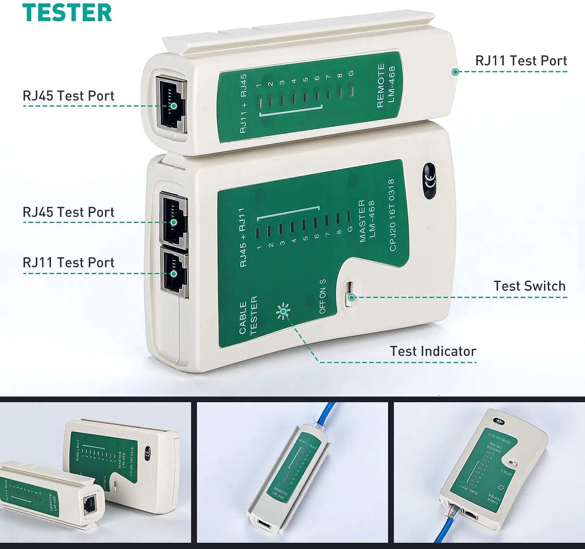 Kit Di Strumenti Di Riparazione Di Rete,Strumenti Professionali Per Elettricisti Rj45 Rj11 Rj12 Cat5 Cat5e Crimping Tool, Con Tester Per Cavi Ethernet Per Uso Domestico E In Ufficio(12 in 1)