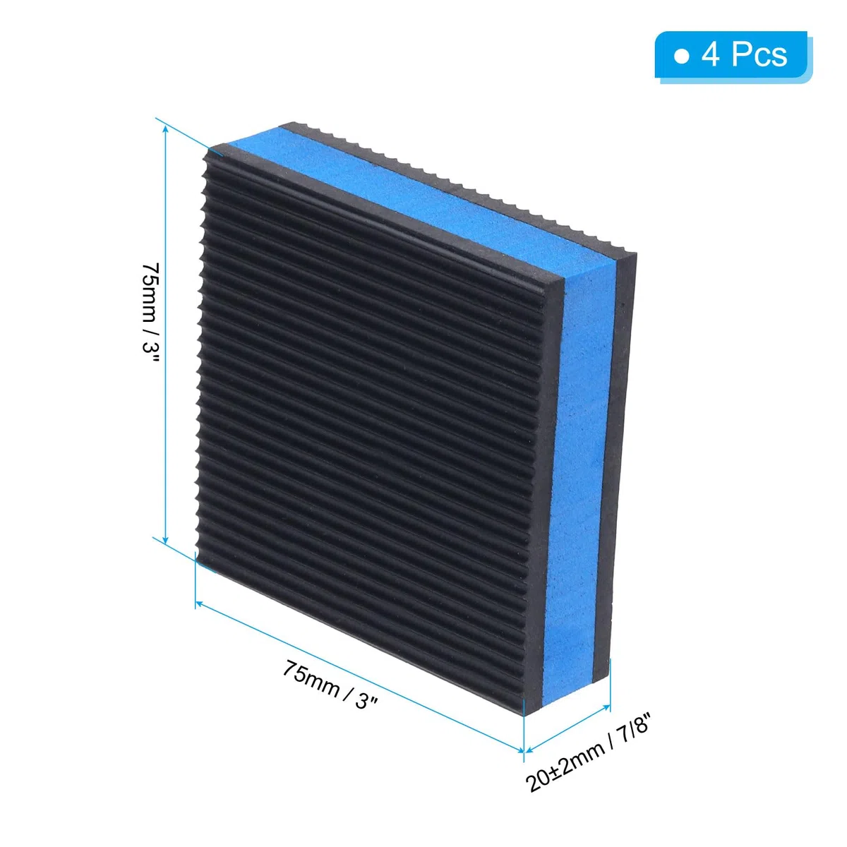PATIKIL Gomma Anti Vibrazioni Cuscinetti 4pz 3 x 3 x 7/8" Pesante Eva Centro Isolamento Tappetini Aria Compressore Gomma Piedini per Aria Condizionatore HVAC Lavatrice e Asciutto