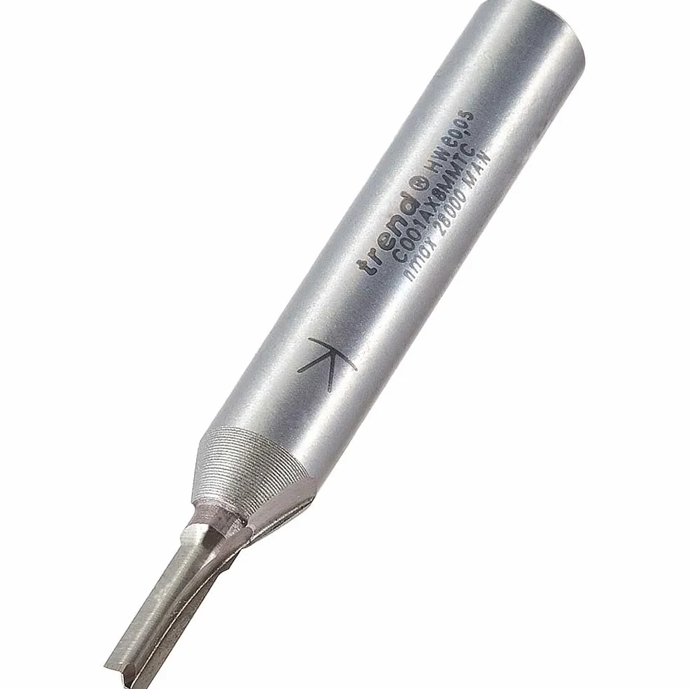 Trend Fresa a due taglienti per gole diametro 3 mm x taglio 9,5 mm, adatta per applicazioni come incisione, scanalatura, battentature e mortasatura poco profonda, C001AX8MMTC