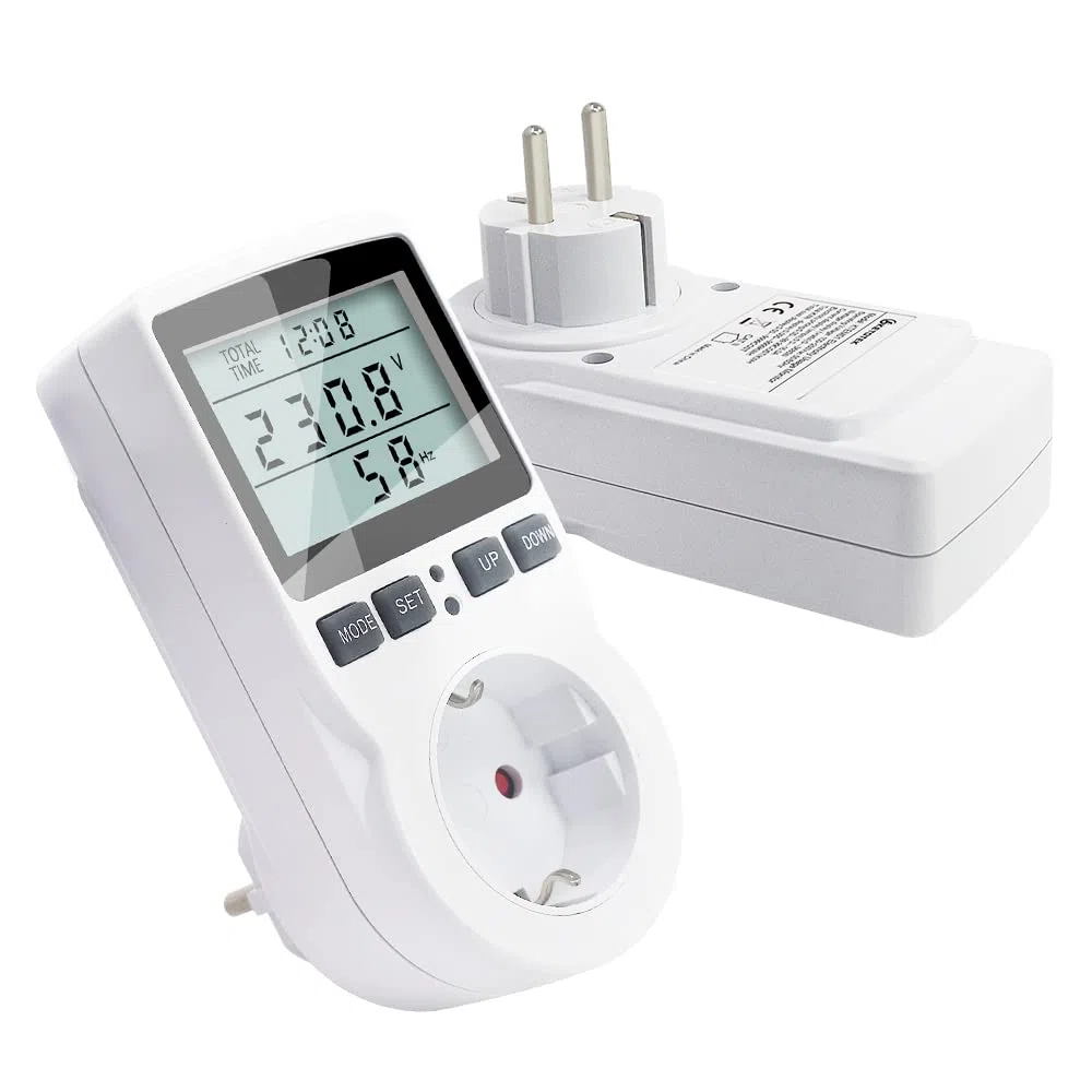 KETOTEK Misuratore Consumo Elettrico, Contatore Energia Elettrica 11 Modalità di Monitoraggio 3680W, Misuratore di Potenza Spina, Wattmetro 16A con Protezione da Sovraccarico