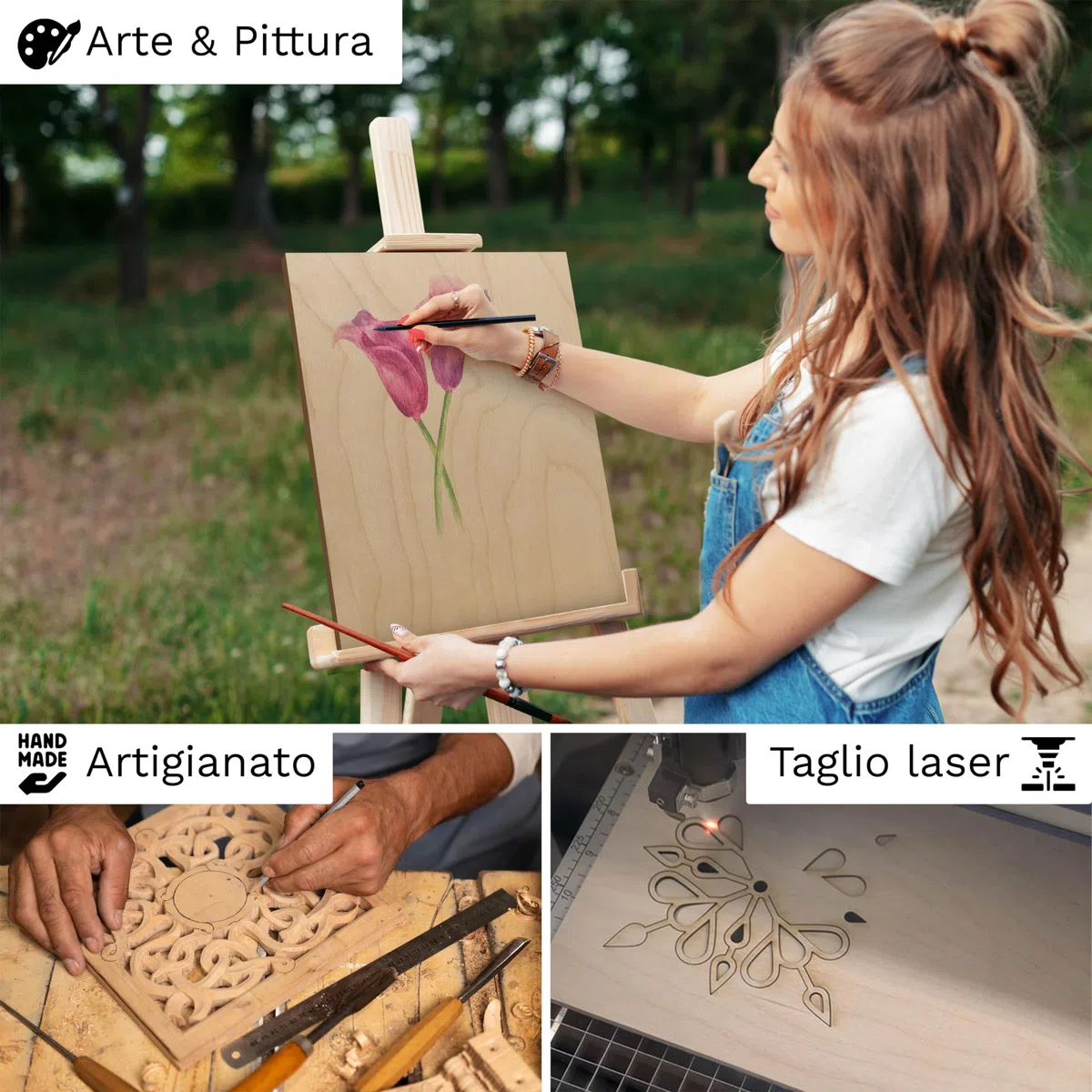 Wood Lab 25 x A4 Pannelli in Compensato di Betulla |3mm (±0,5mm) 29,7x21cm A4 |Pannelli in Legno Grezzo per Artigianato, pirografia, traforo, CNC, Laser, Legno Decorativo, decoupage, Incisione (25)