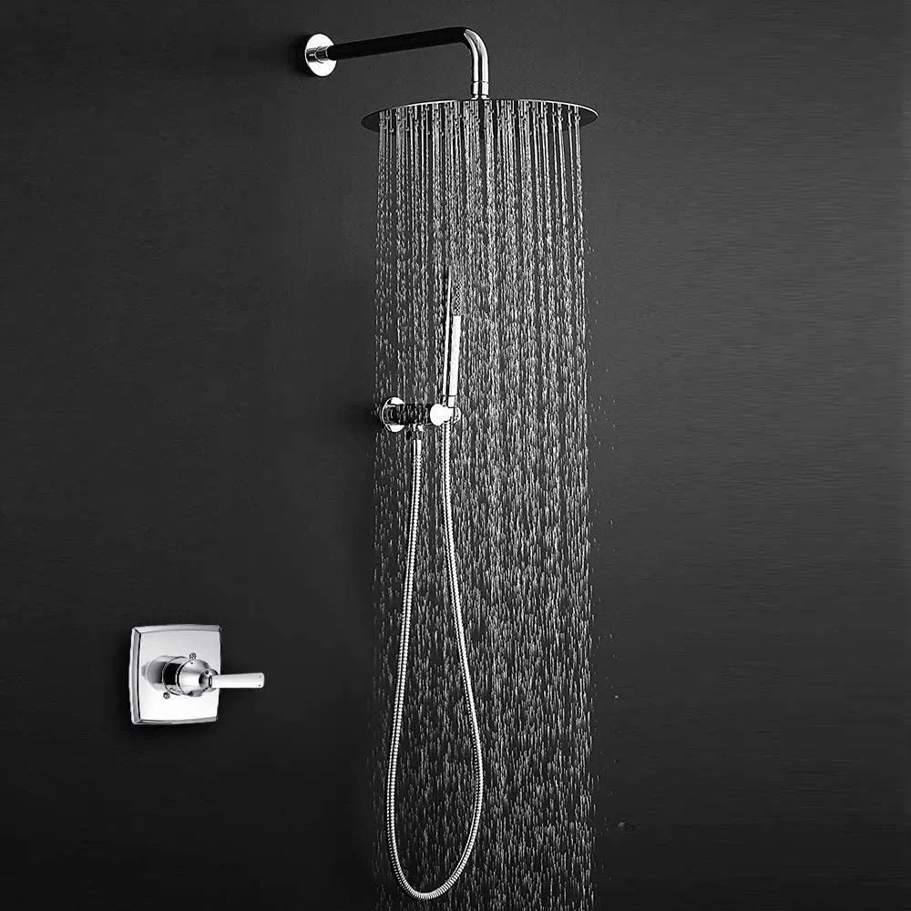 Soffione Per Doccia da 20cm, Markcco Testa Doccia Tonda ad Alta Pressione in Inox 304, Ti Offre Un'Esperienza di Doccia Confortevole Anche a Basse Pressioni d'Acqua