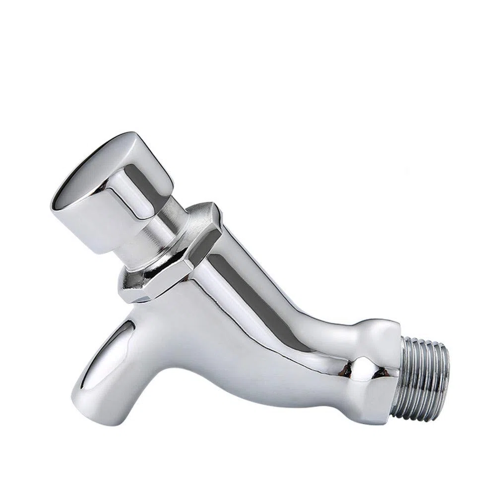Rubinetto a muro con chiusura automatica a un foro per risparmiare acqua rubinetto freddo rubinetto in rame rubinetto di ritardo per lavabo pubblico Ktchen Bagno Giardino Patio Lavandino Rubinetti