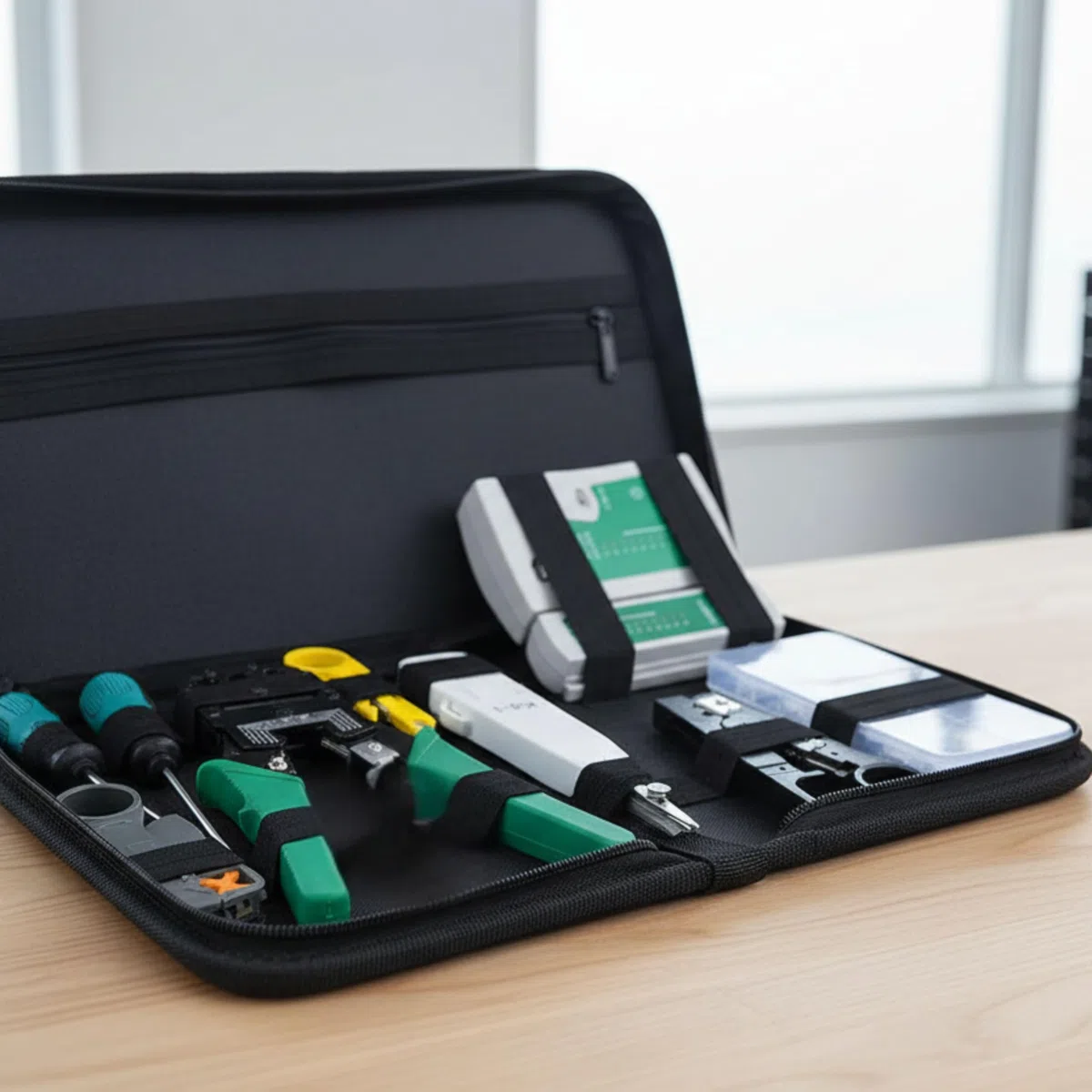 CLICLED Kit Attrezzi Cavo Rete LAN Tester Crimpatrice Plug RJ45 RJ11 Con Custodia Ethernet Rete