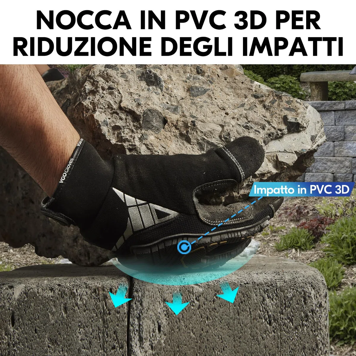 Vgo... Guanti da Lavoro Uomo Resistenti, Guanti Antivibrazione Meccanico Antiurto in Pelle, Guanti Protettivi Sicurezza Pesante Rigger Heavy Duty per Decespugliatore Camionista Edilizia, 1 paio