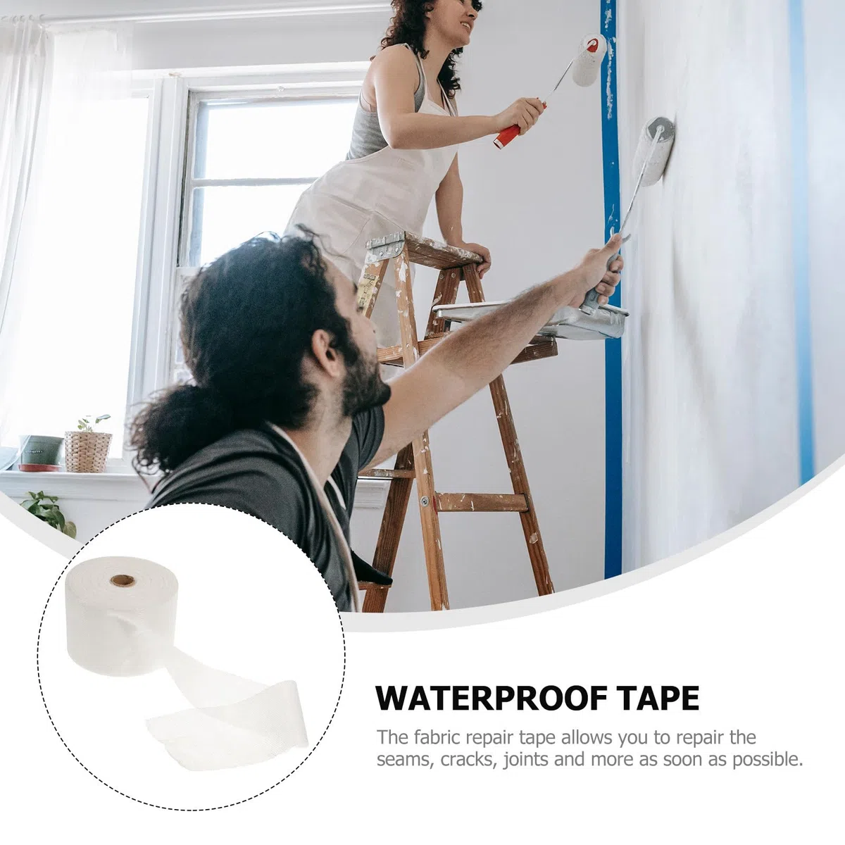 Nastro in Poliestere 10Cm X 100M per Riparazione Tetti e Pareti Doccia Barriera Acqua e Resistenza alle Crepe