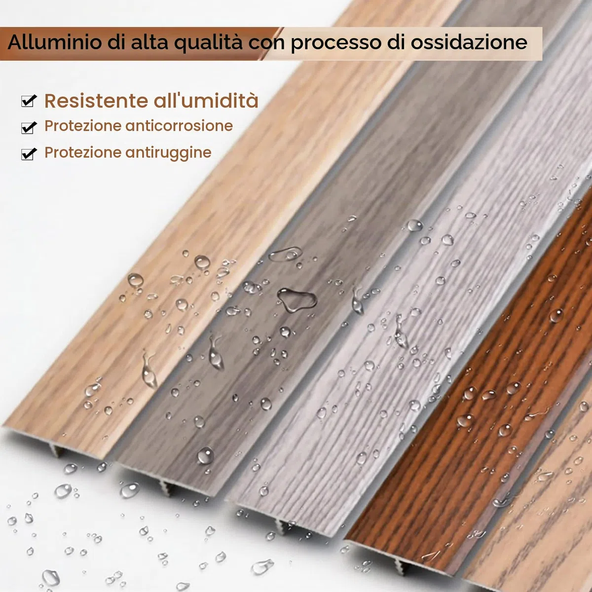 3 Pezzi Profilo Di Transizione A Forma Di T - Soglia Universale Da 90cm Per Pavimenti Laminati, Legno E Piastrelle - Striscia Divisoria Per Transizioni Fluide E Senza Interruzioni(Helle Eiche,
