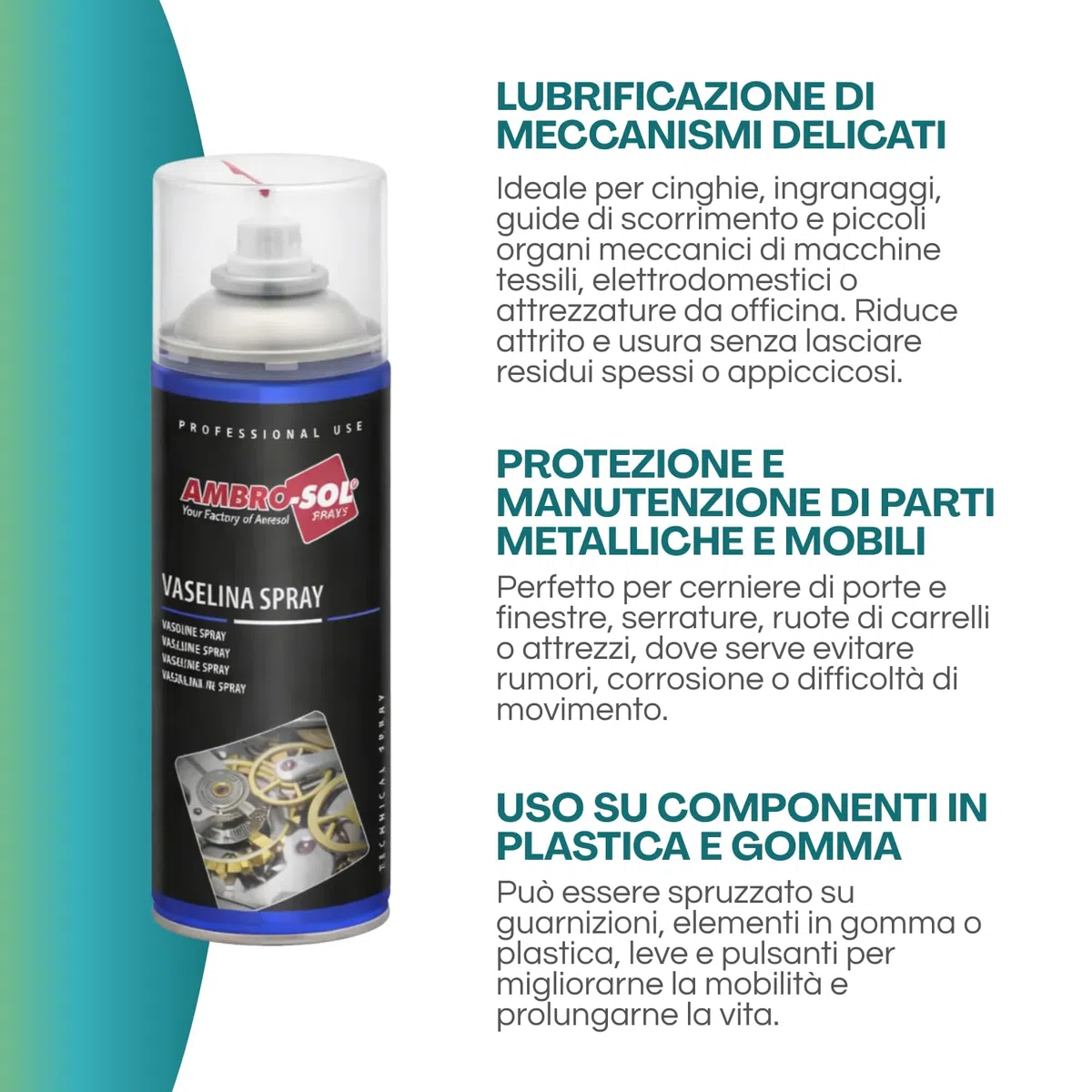 Bomboletta di Vasellina Spray 400 ml Olio Tecnico di vaselina, Lubrificante, Anti-ossidante, Protettivo, Incolore e inodore Varie Quantità (3)