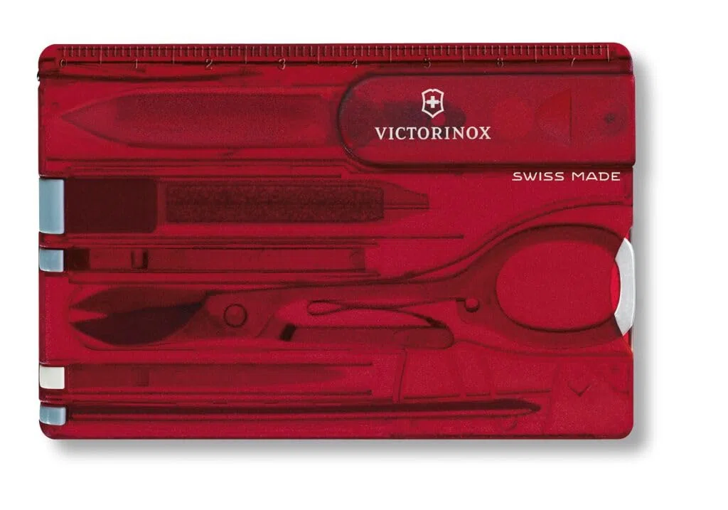 Victorinox Swiss Card, Swiss Made Pocket Tool, Credit Card Size, 10 Functions, Pen, Scissors