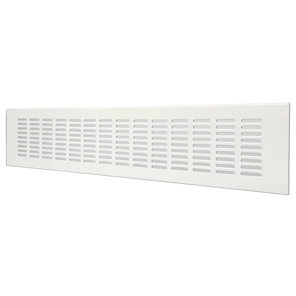 La Ventilazione GF408B Griglia di ventilazione Rettangolare in alluminio verniciato bianco da incasso, Dimensioni 400x80 mm.
