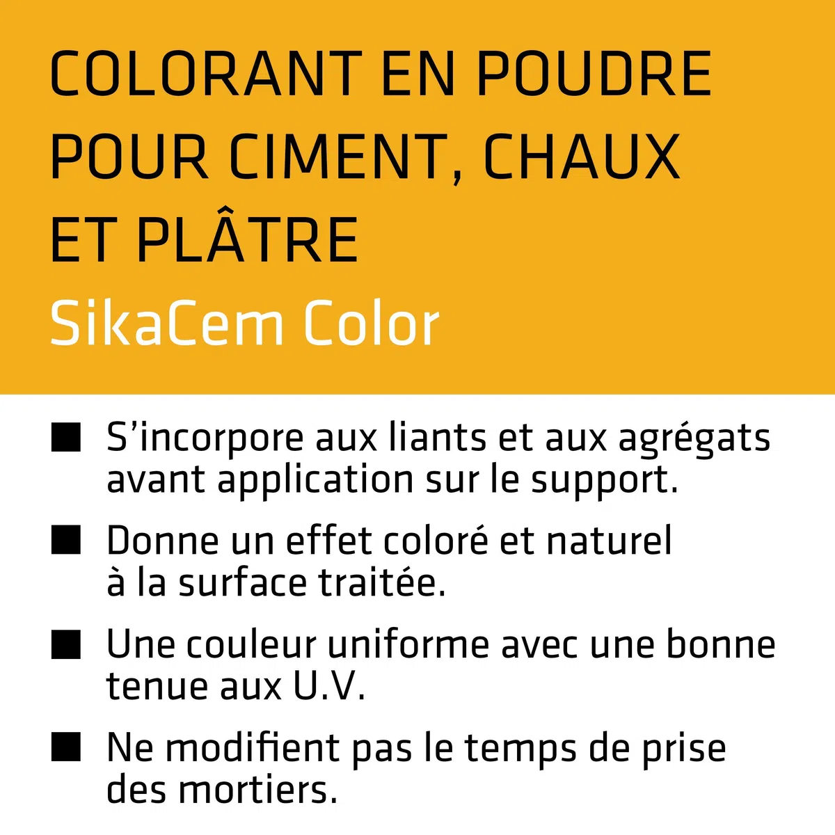 sikacim color – Colorante in polvere per cemento, calce e gesso, giallo, 115991