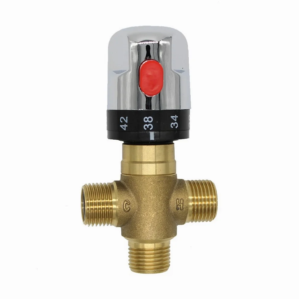 oem - Miscelatore termostatico in ottone e rame, per acqua calda / fredda in sistemi scaldabagno a energia solare