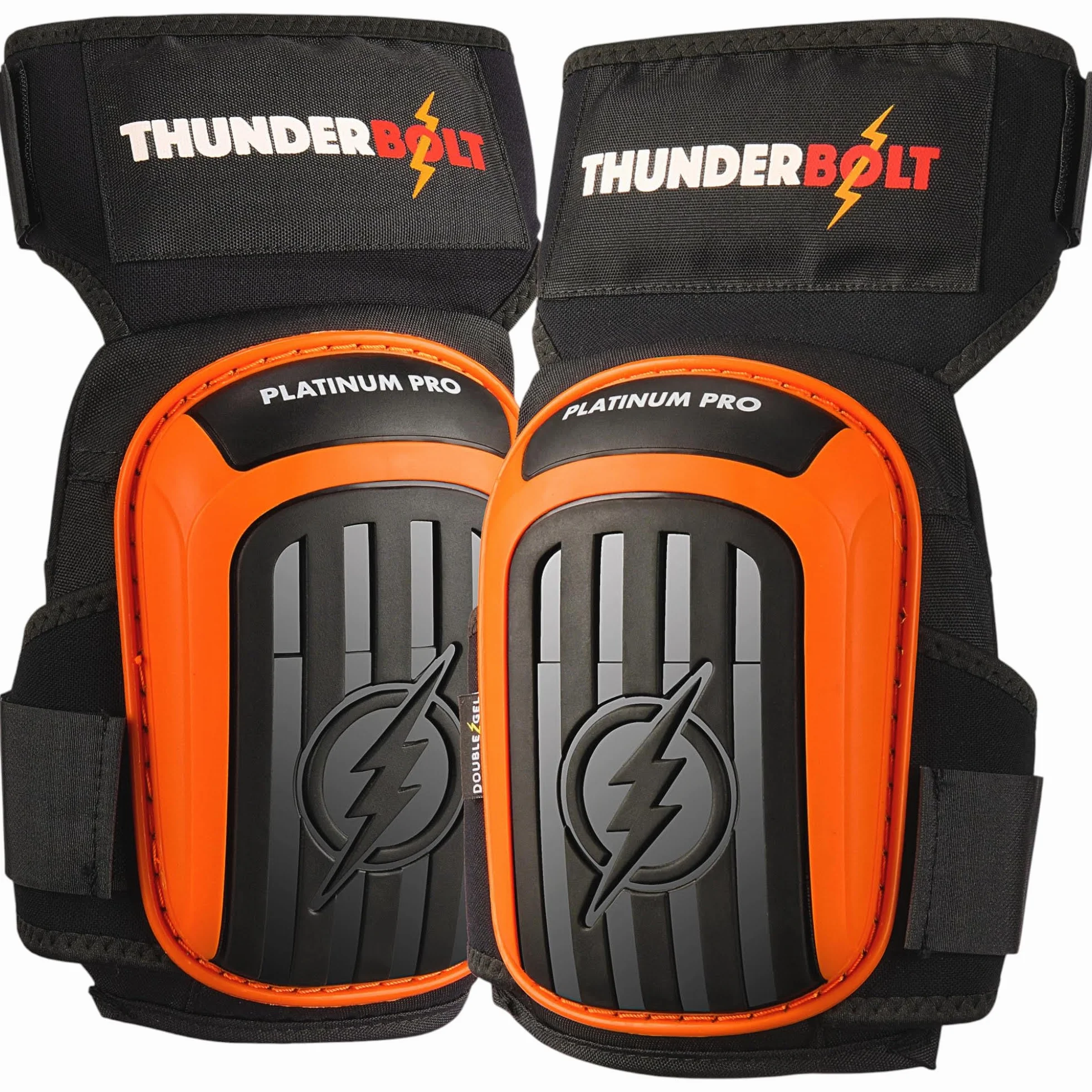Thunderbolt Ginocchiere Lavoro Professionali - Ginocchiere Piastrellista Muratore con Comodo Cuscino in Gel e Cinturini Antiscivolo Resistenti - Ginocchiere Giardinaggio, Costruzione - Knee Pads