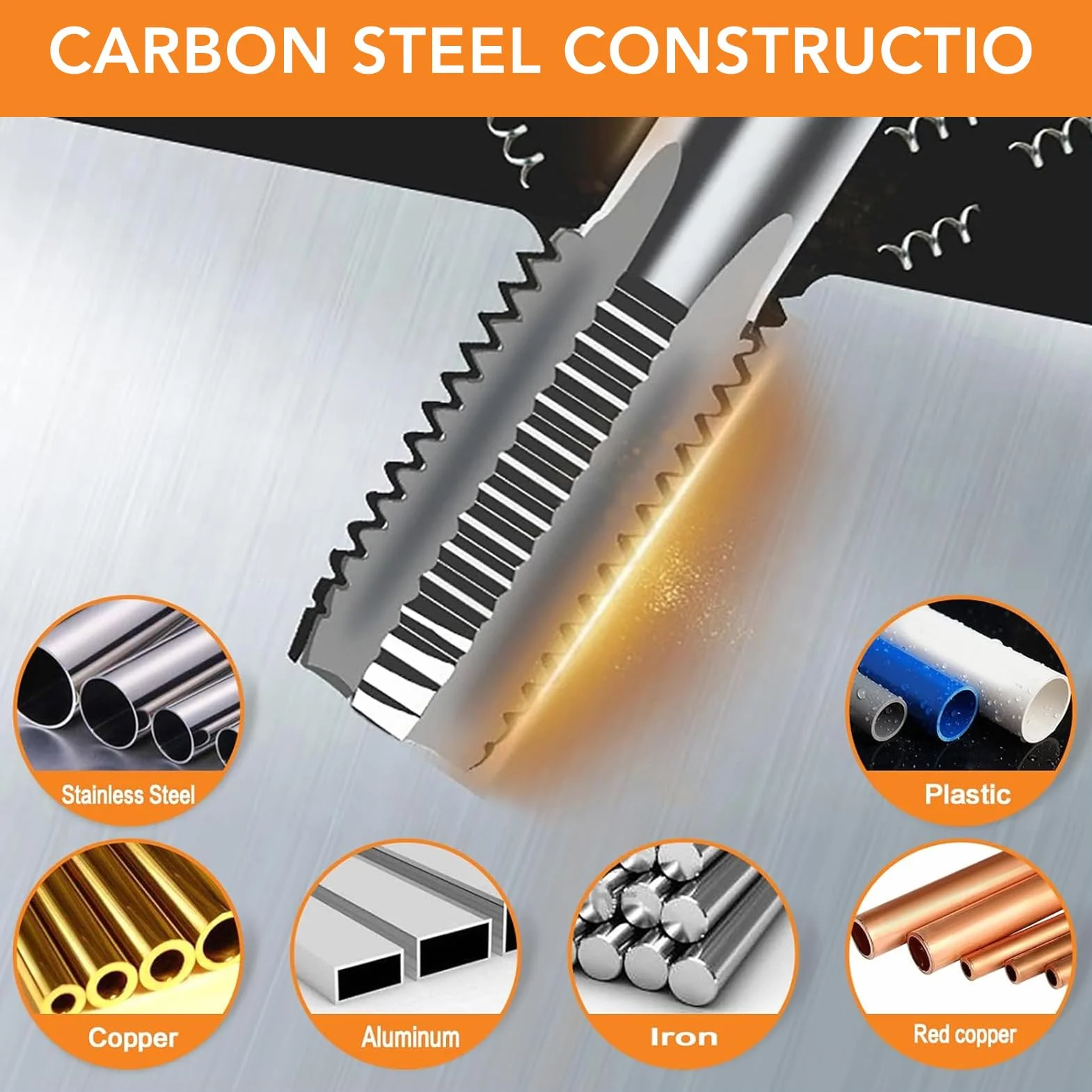 Set di Rubinetti per Tubi NPT da 5 Pezzi, Set di Rubinetti Idraulici con Filettatura in Acciaio Al Carbonio con Custodia, Dimensioni Incluse 3/4, 1/2, 3/8, 1/4, 1/8 Pollici