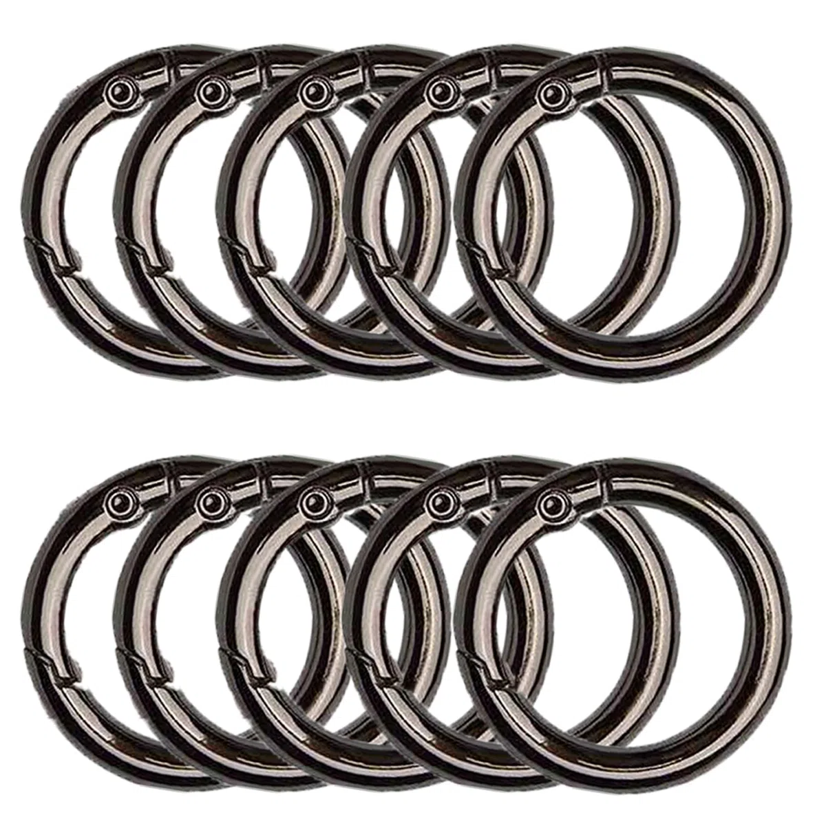 10pcs Moschettone Rotondo In Nero 49mm - Moschettone Tondo Rotondi Con Moschettone a Scatto Gancio Fibbia Portachiavi-O Anello - Per Portachiavi, Borsa, Gioielleria, Fai Da Te
