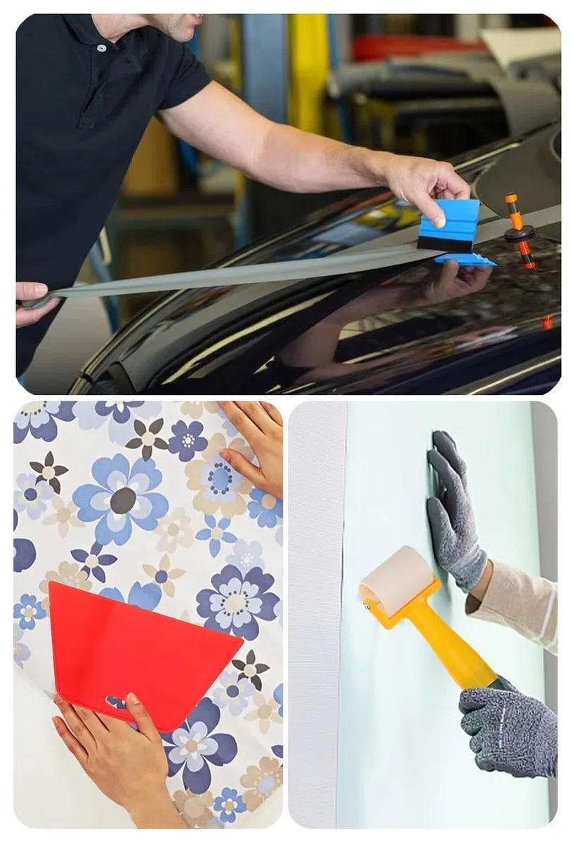 7 Pezzi Carta da parati Kit,Utensile per carta da parati,Set di strumenti per levigatura, kit di strumenti per la carta da parati,compresi strumenti di finitura,raschietti per vernice,metro a nastro