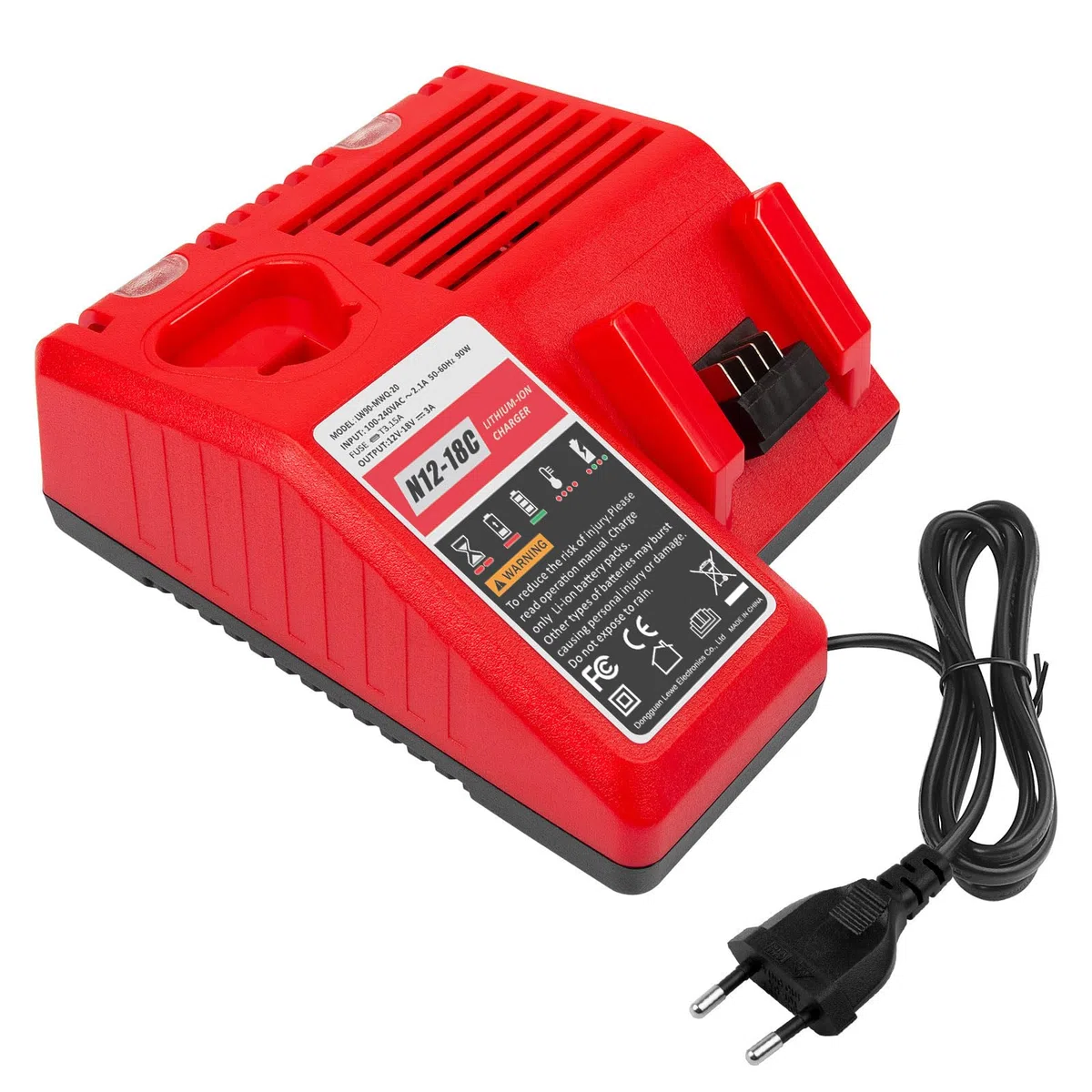 ASUNCELL Caricabatterie M12 & M18 per batterie Milwaukee M18, doppia porta per Milwaukee M12 e 18 V