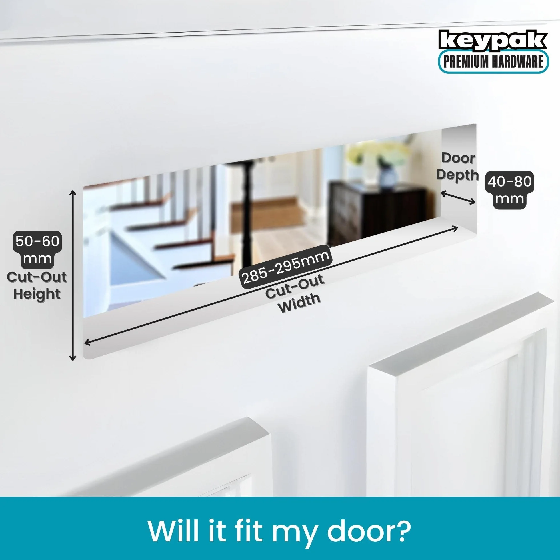 Keypak Cassetta delle lettere da 30,6 cm, con linguetta anti-scatto e paraspifferi per porte in uPVC, composito e legno da 40-80 mm, colore: bianco