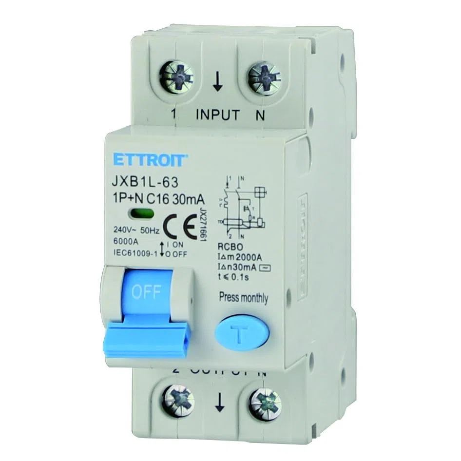 Interruttore Magnetotermico Differenziale 1P+N 16A 30mA 220V-6KA 2 moduli 30mA per Guida DIN - Protezione Circuiti e Sicurezza Impianti