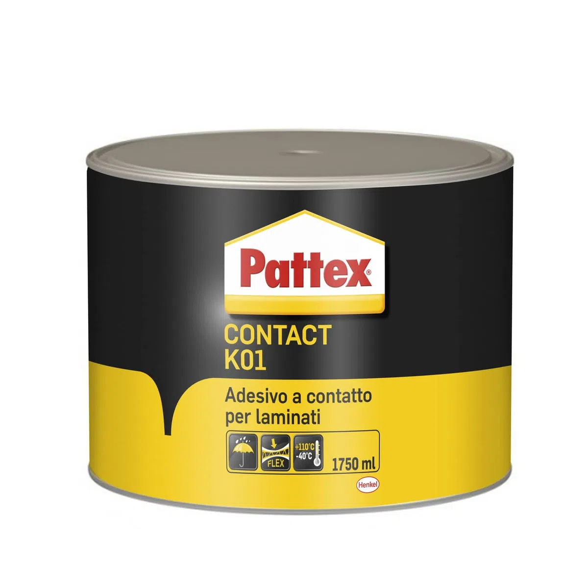 Pattex Contact K01 Colla Adesivo a Contatto Laminati Compensato Lamiera 1750ml