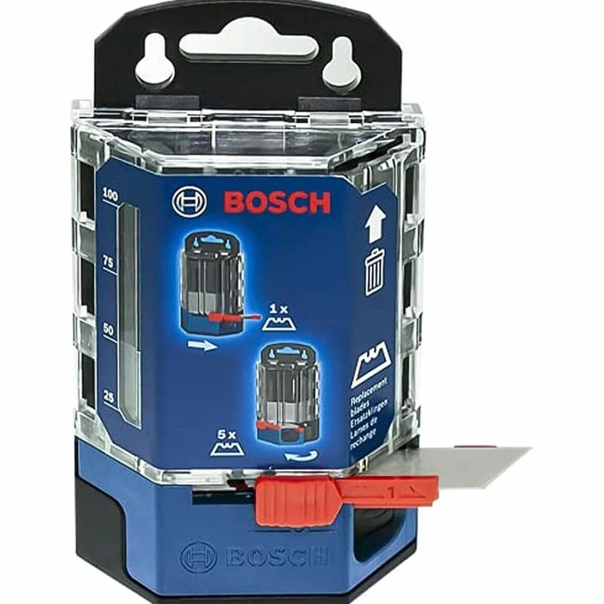 Bosch Professional 1600A01V3J 50 riserva nel Dispenser, compatibili con Il Coltello con Lame trapezoidali, Blu