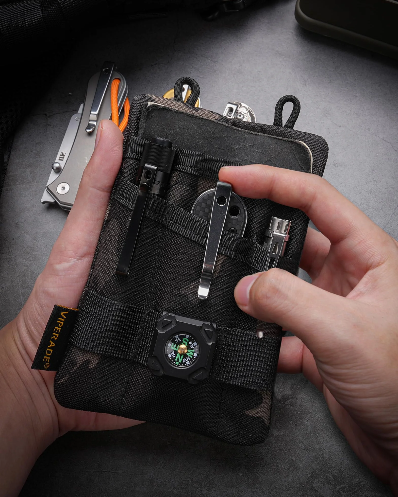 VIPERADE VE1 EDC Borsa porta attrezzi in nylon Borsa per attrezzi Everyday Carry Multitool Custodia Custodia per EDC Gears Torcia Tascabile Coltello Penna Taccuino