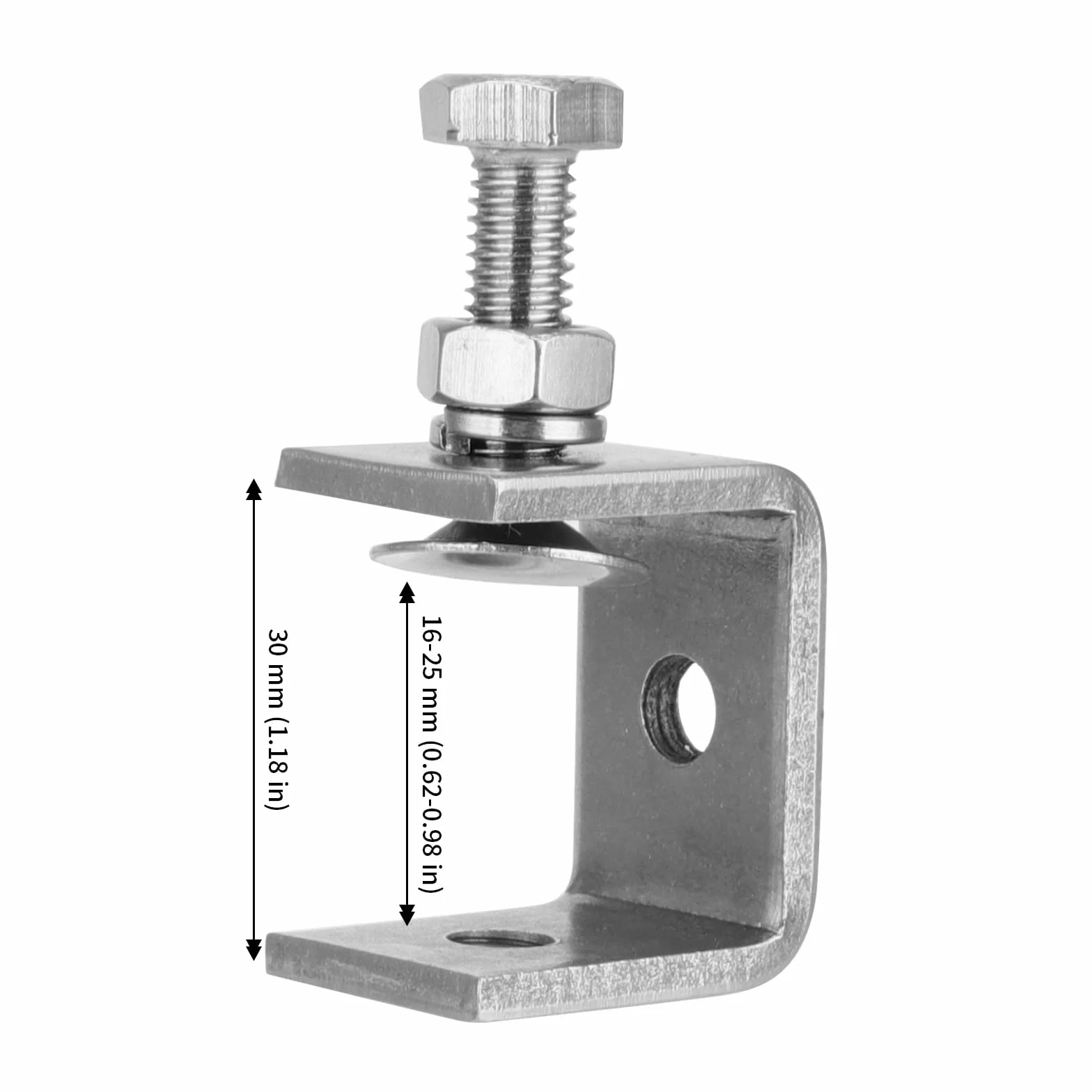 8 morsetti a C da 30 mm, in acciaio inox resistente, per morsetti e tenditori, per lavori di legno, fai da te e riparazioni auto, argento