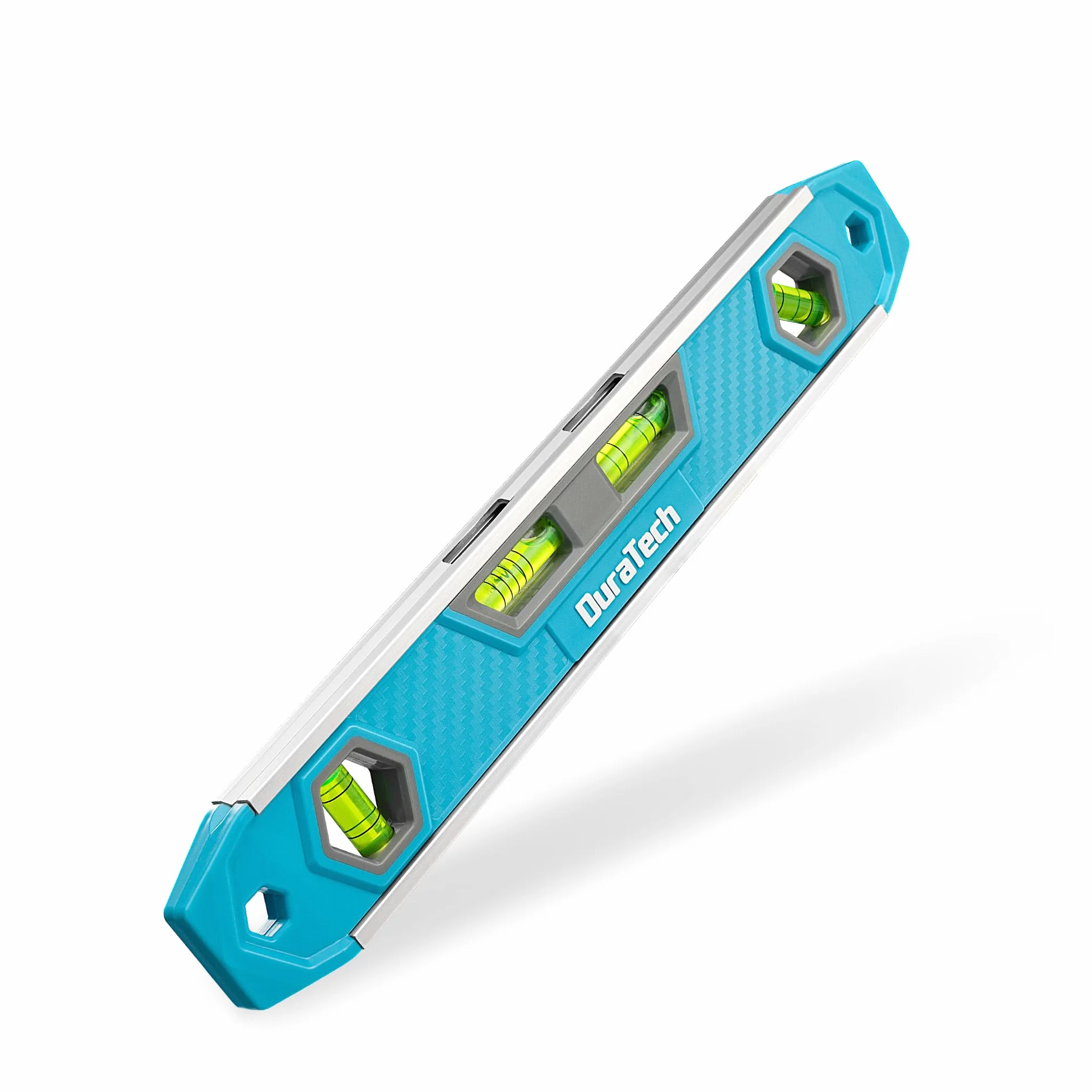 DURATECH Livella Torpedo Magnetica 300 mm con 4 Fiale ad Alta Visibilità – Angoli 45/0 / Pendenza a 5 Linee / 90 Gradi, Corpo in Lega di Alluminio, Base Magnetica Potente