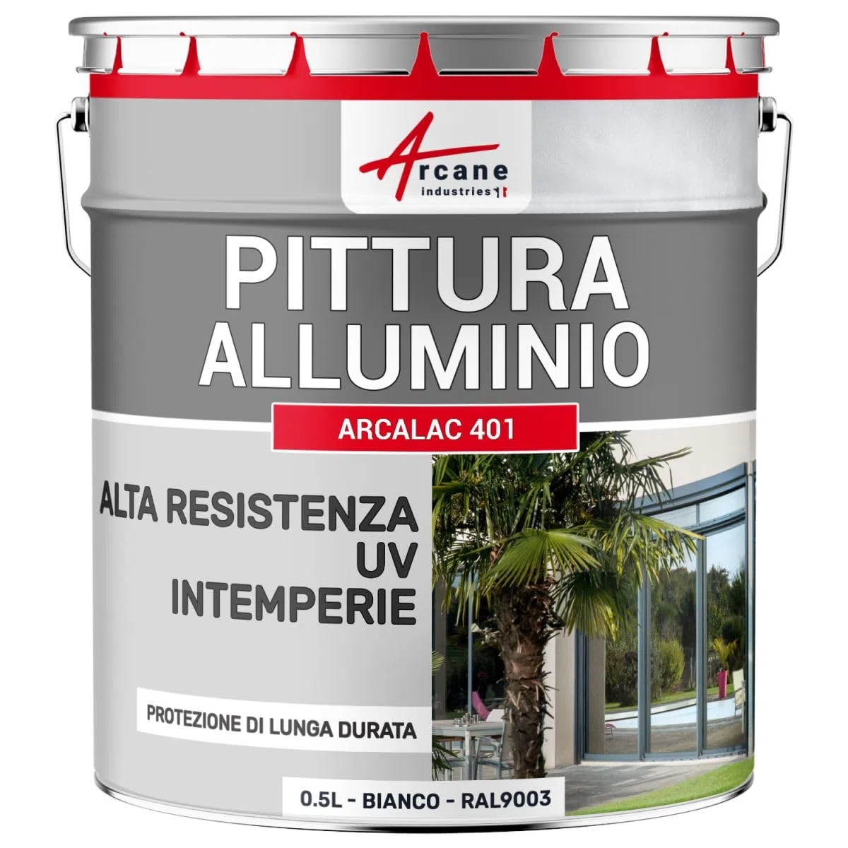 ARCANE INDUSTRIES Vernice per alluminio - ARCALAC 401-0,5 L Bianco - RAL 9003