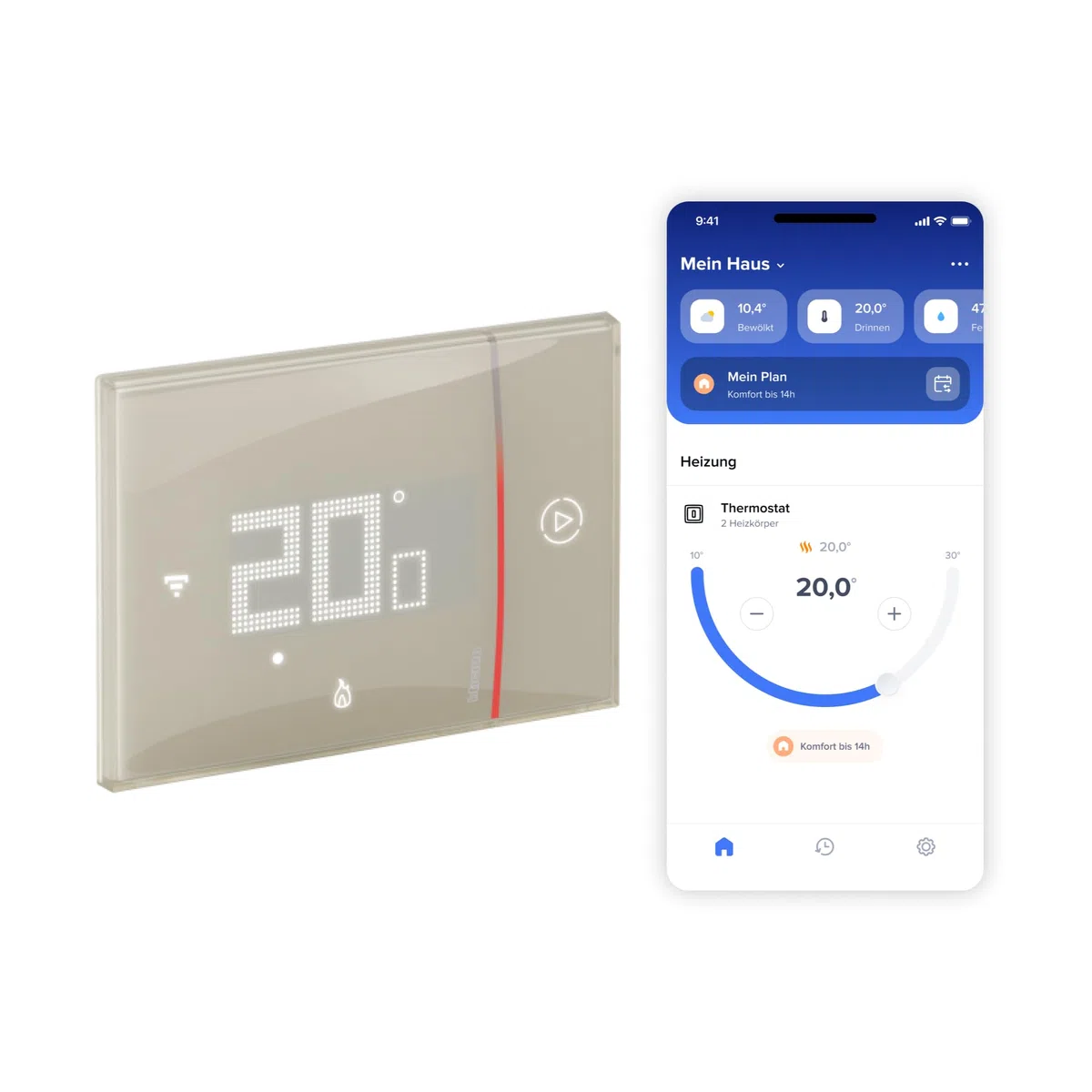 Bticino Termostato WiFi intelligente Smarther2 with Netatmo XM8002, Incasso, Sabbia - versione professionale
