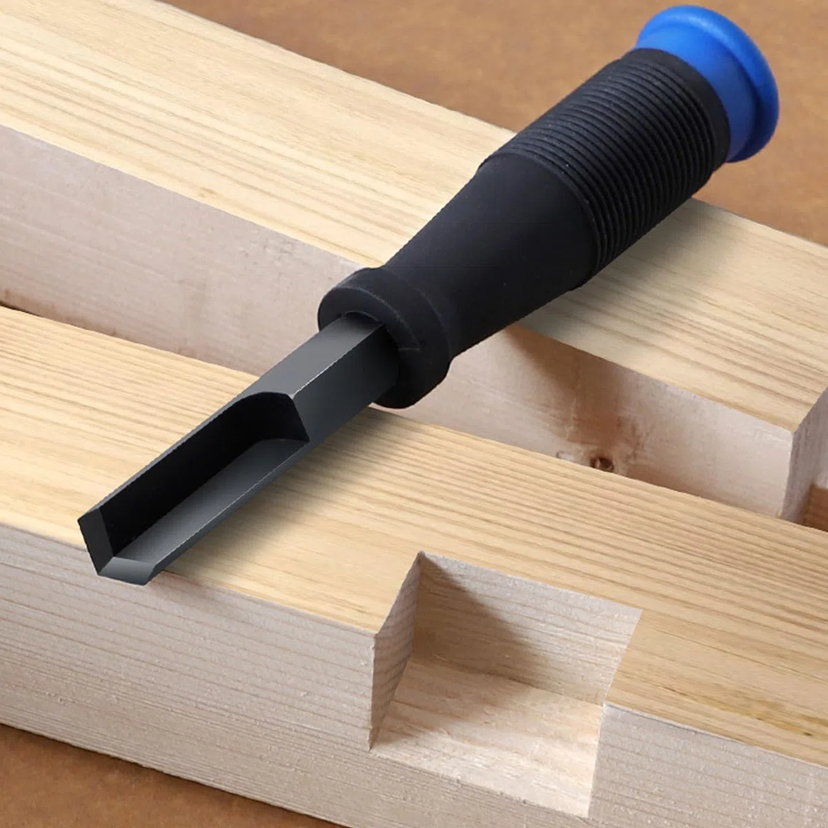 Scalpello per Legno, Scalpello Ad Angolo Retto, Scalpello per Angolo Quadrato in Acciaio Al Cromo Vanadio con Manico in TPR, Scalpello per Intaglio del Legno, Scalpello a Mano