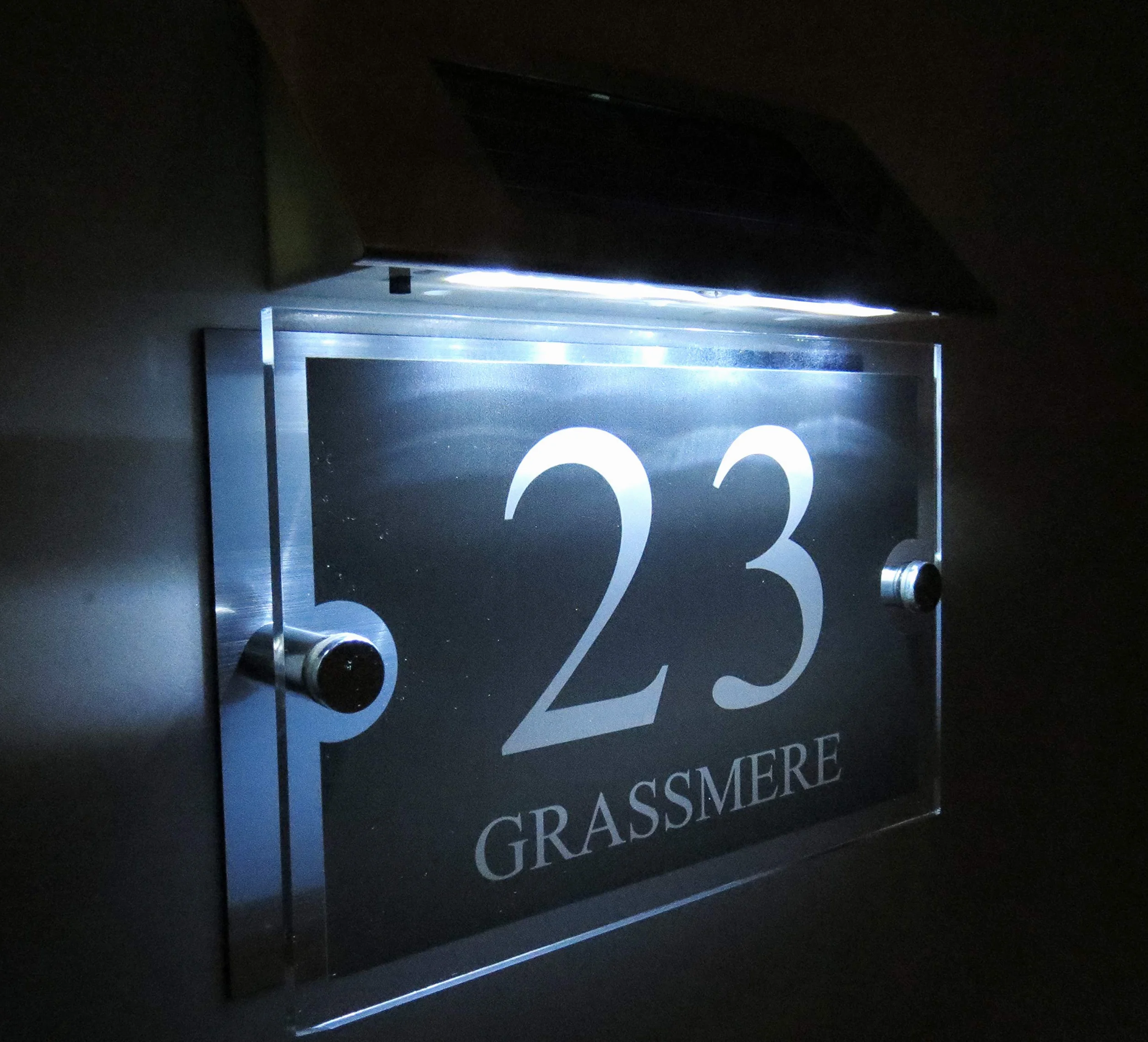 Moderno Numero civico illuminato a LED a energia solare 1-9999 personalizzabile