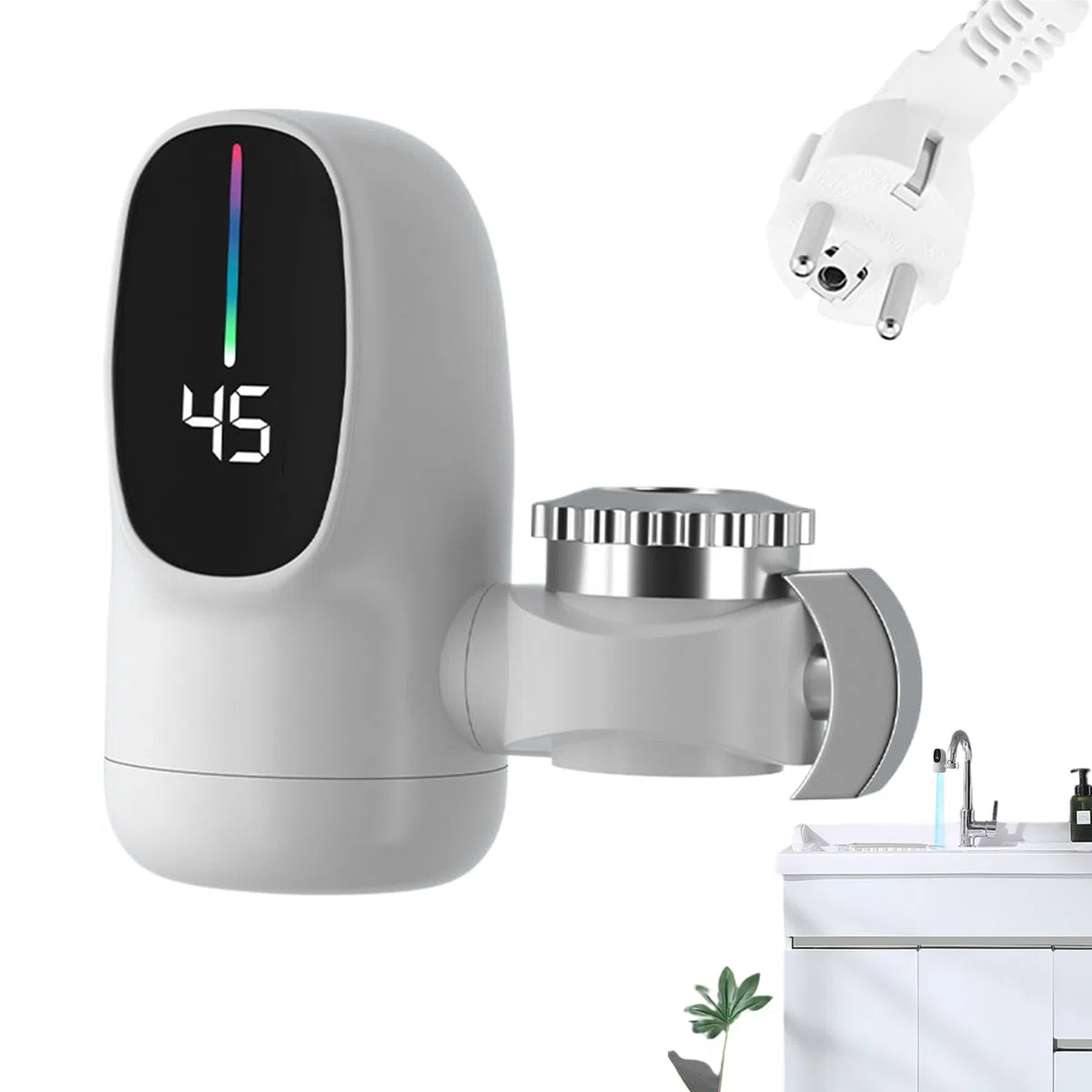 Rubinetto Acqua Calda Istantanea | Rubinetto Acqua Calda Istantanea Senza Serbatoio con Display LED Temperatura,Accessorio Elettrico da 3000 W per Hotel, Casa, Interno, Bagno e Cucina