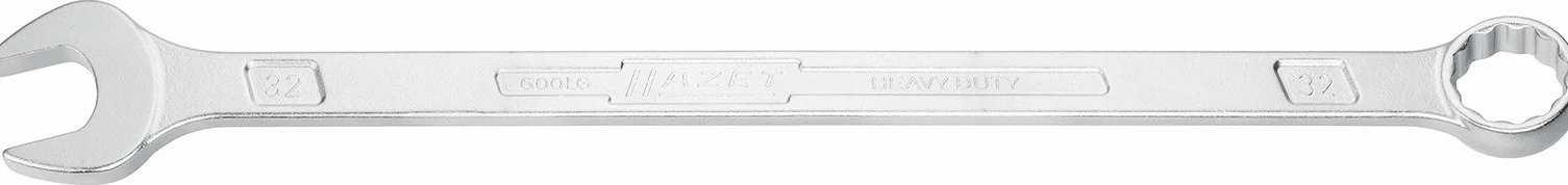 Hazet 600Lg-13 Chiave Combinata a Forchetta/Ad Anello, Extra Lunga, Forma Sottile, Argento, Apertura Chiave 13, Lunghezza 245 mm