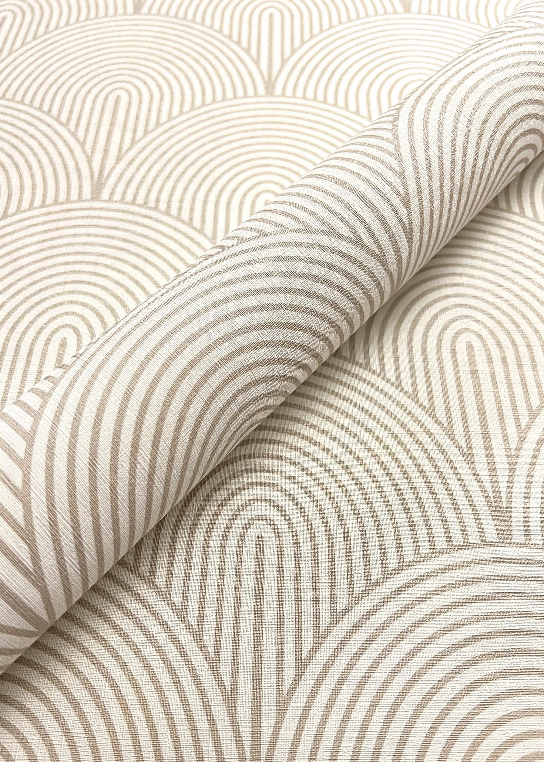 Newroom Tapete Beige Vlies Bogen - Modern Boho Art Deco Linien für Wohnzimmer Schlafzimmer