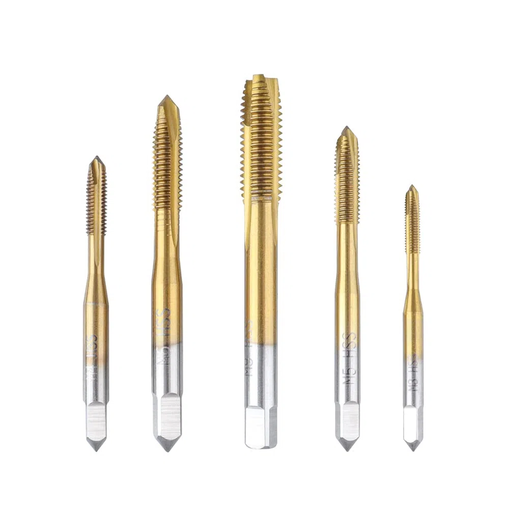 5 Pcs Maschi per Filettare Tappi Punta da Trapano Con Filettatura Metrica Adatta per M5 Rapano Elettrico a Filetto Dritto per Flauto