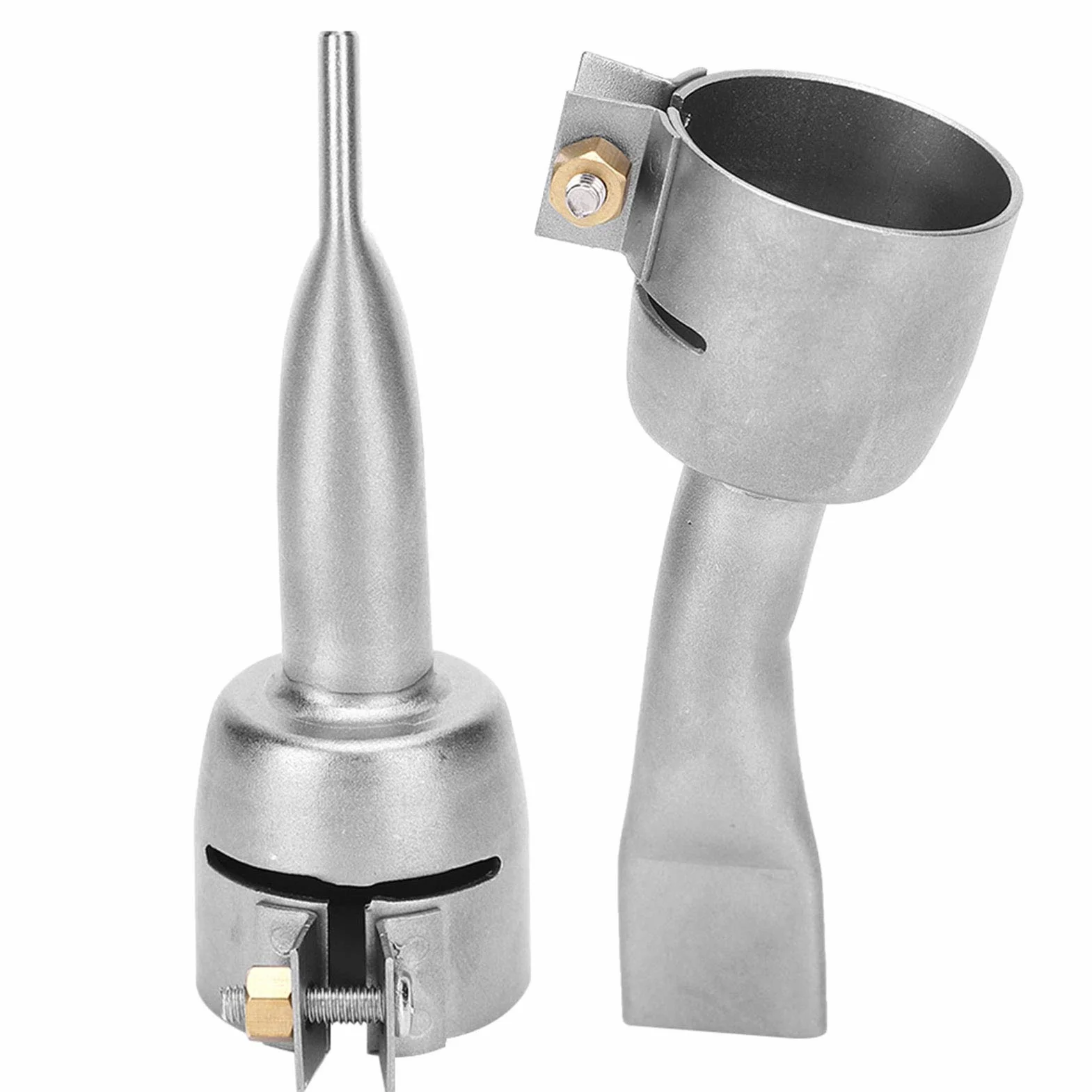 2Pcs Pistola ad aria calda Ugello per saldatura Saldatore in acciaio inox Torcia per riscaldamento Punte piatte Ugello per fogli di plastica in PVC Accessori per saldatura