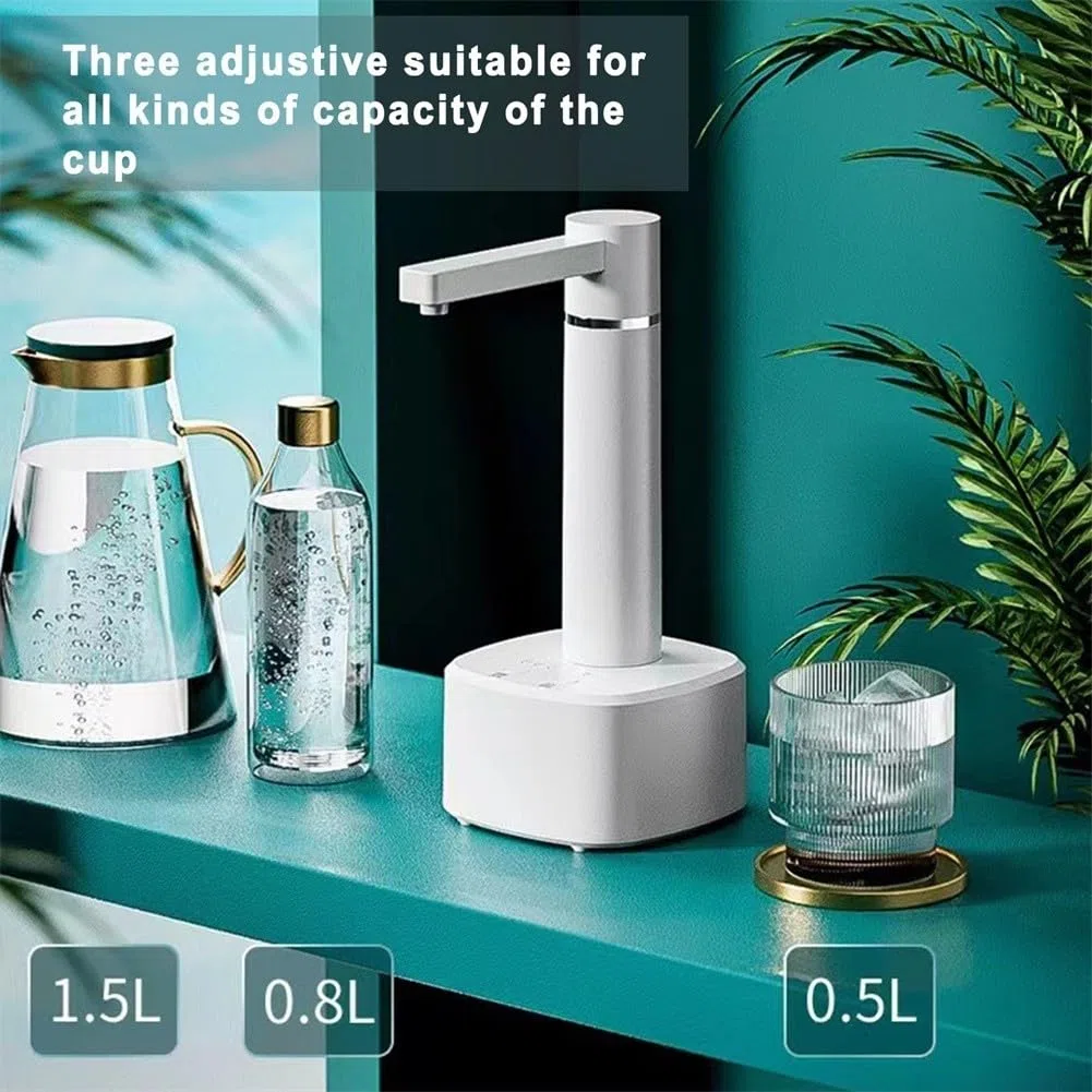 Distributore d'acqua automatico intelligente con controllo del volume dell'acqua a 3 marce, pompa elettrica USB, design desktop caldo e freddo, materiale ABS con supporto, per casa