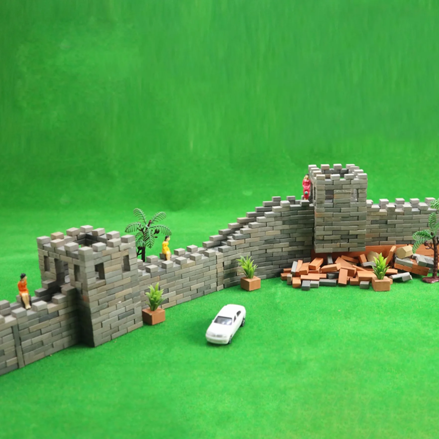 Woohome Set di 542 mini mattonelle in scala di grigi, tegole in miniatura e mini piastrelle per fai da te, decorazione per giardino delle fate