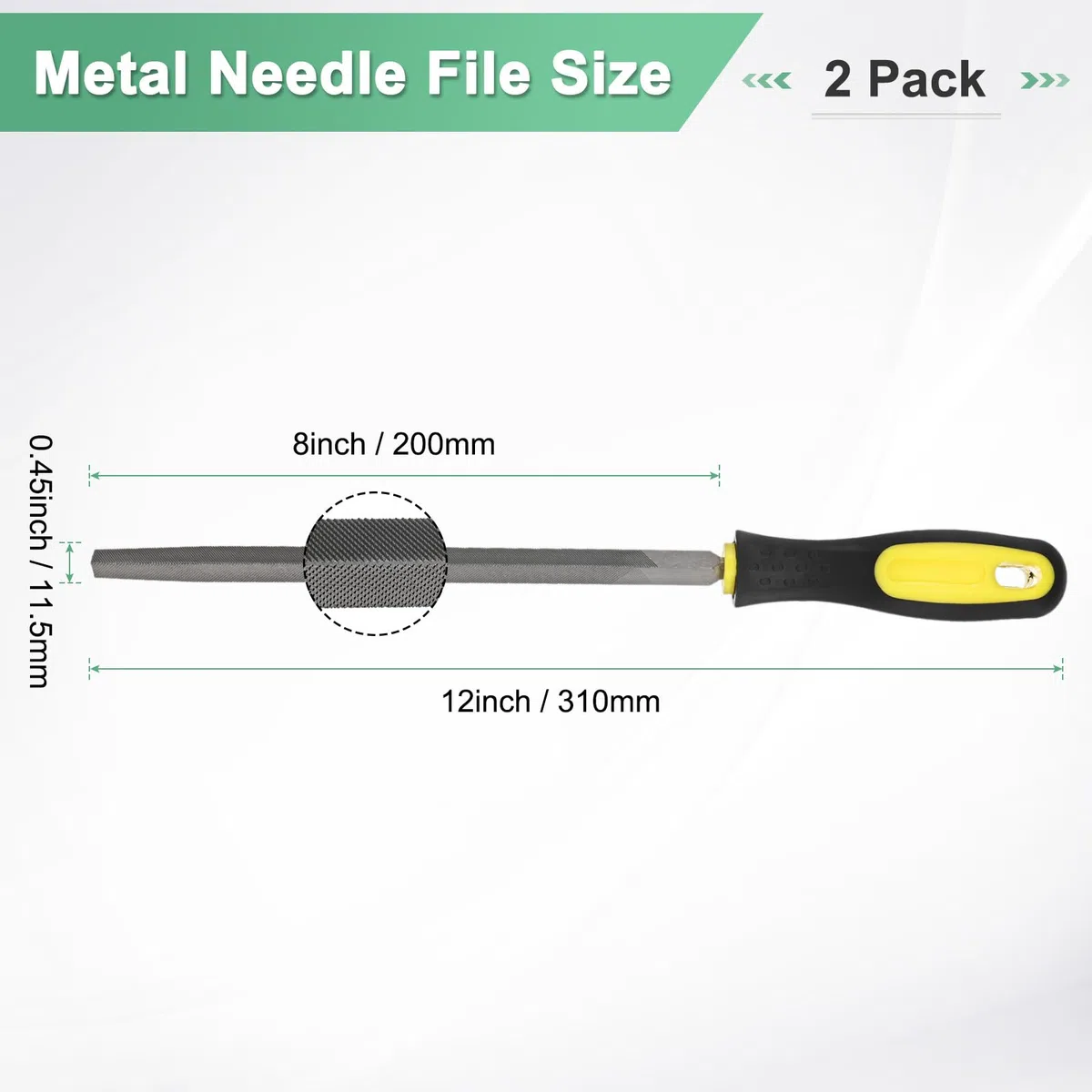 M METERXITY 2-Pack Lima A Triangolo In Metallo 8 Pollici, Lima Diamantata In Acciaio Ad Alto In PVC Per Legno/MetalloPiastrelle/Modellismo/Fai Da Te/Affilatura