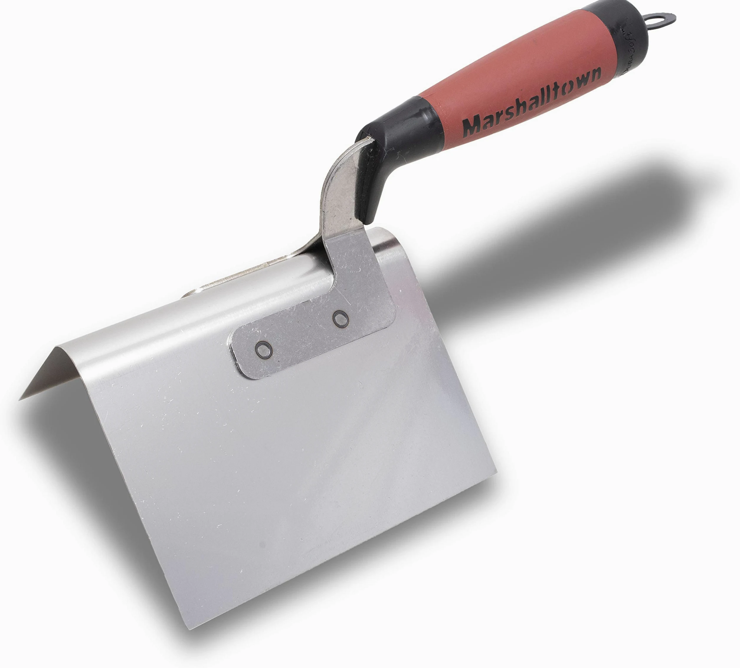 Frattazzo ad angolo esterno Marshalltown Bullnose con manico DuraSoft, frattazzo in acciaio inox, per muratori a secco e stuccatori, dimensioni: 127x89 mm